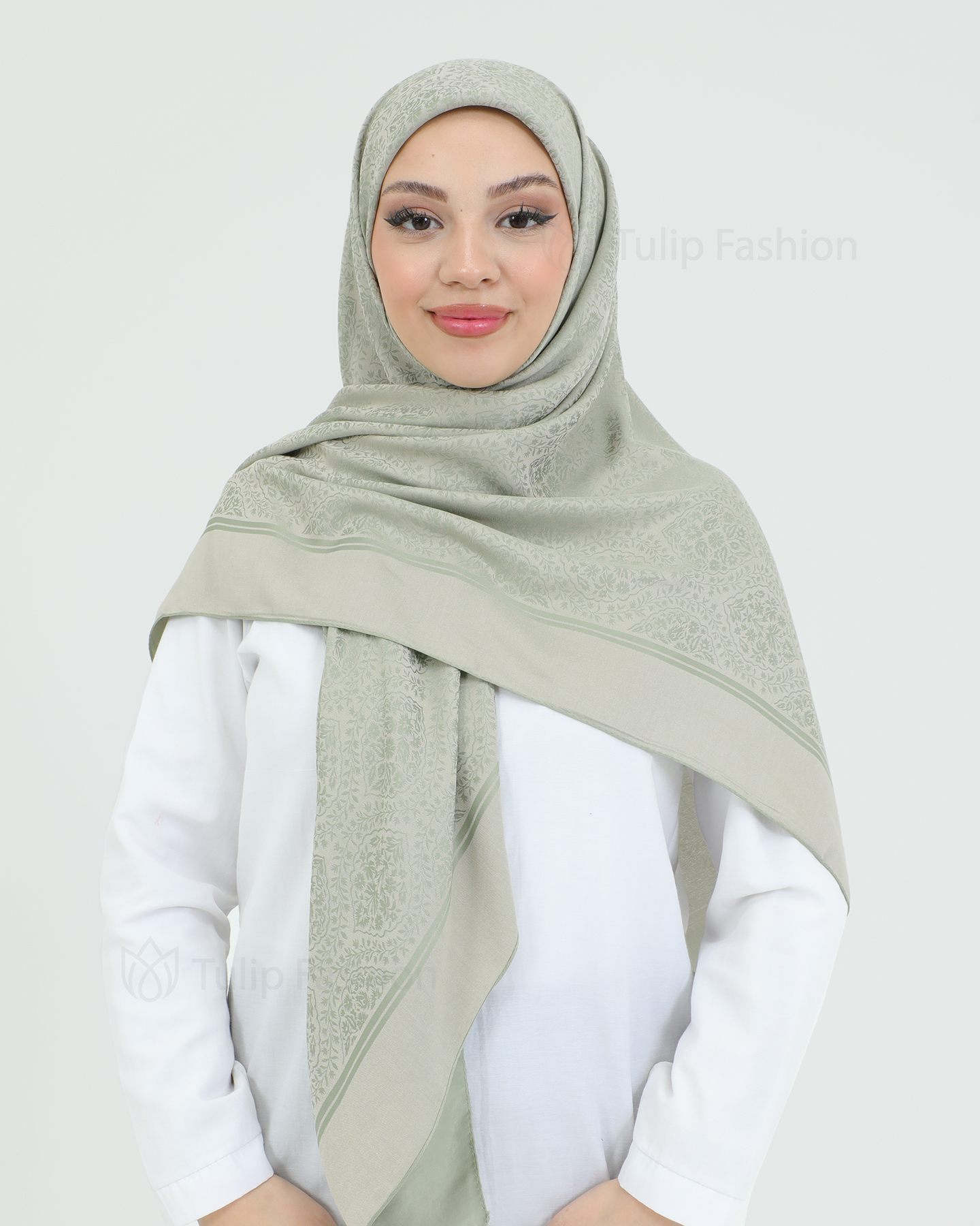 Hijab - Square Viskon 120 cm - Pistaschgrön