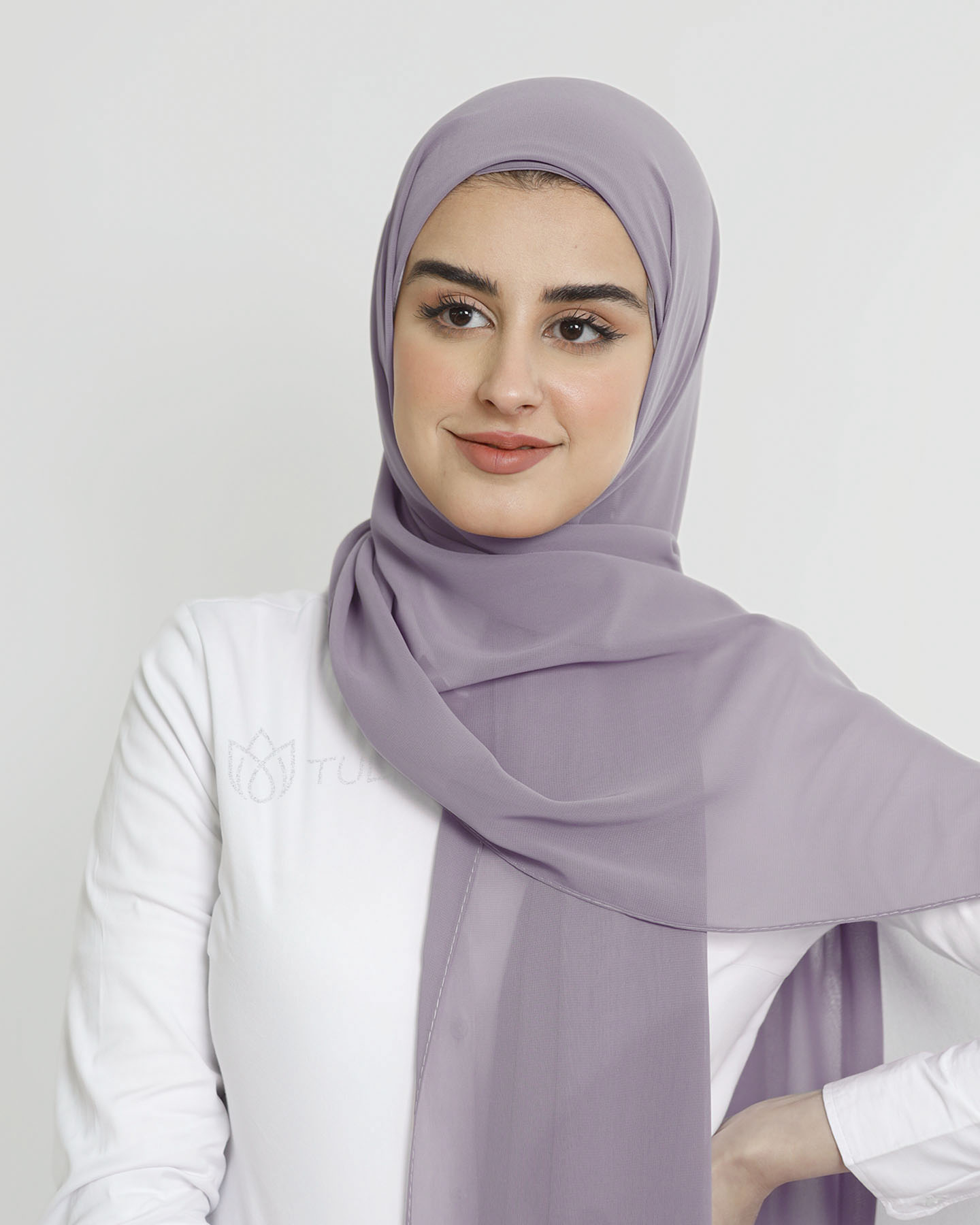Hijab - Instant Chiffon Med Cap - Ljuslila