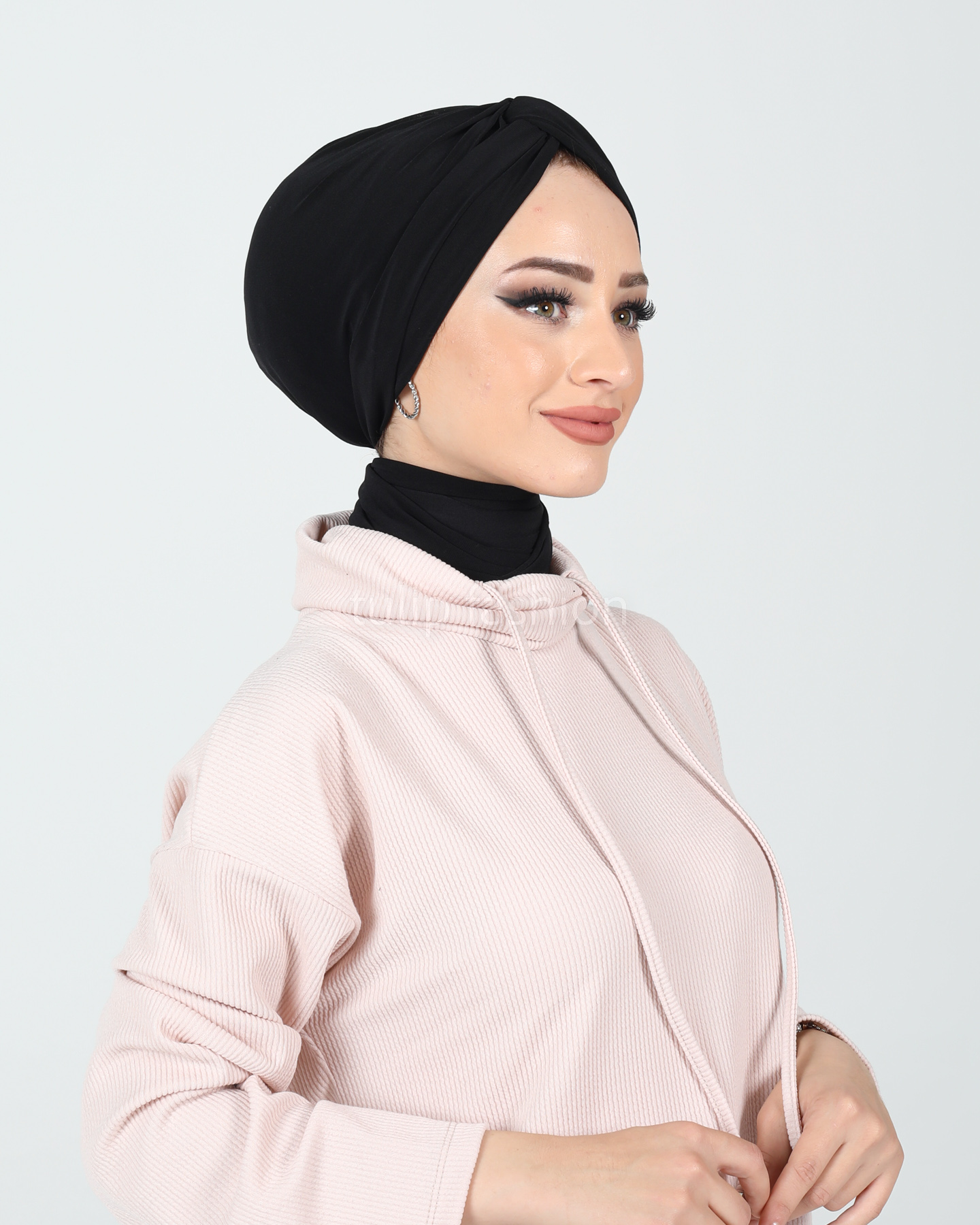 Turban med sjal - Sundus - Svart