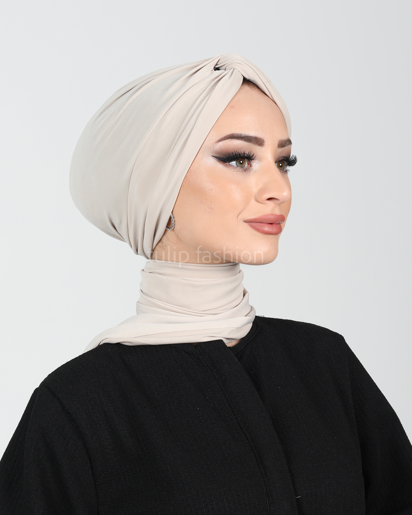 Turban med sjal - Sundus - Beige