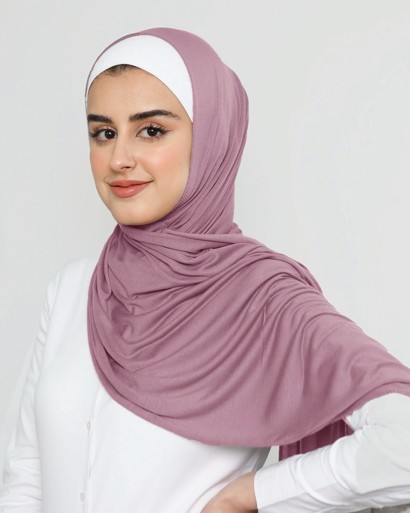 Hijab - Stretch Jersey - Djup Mauve