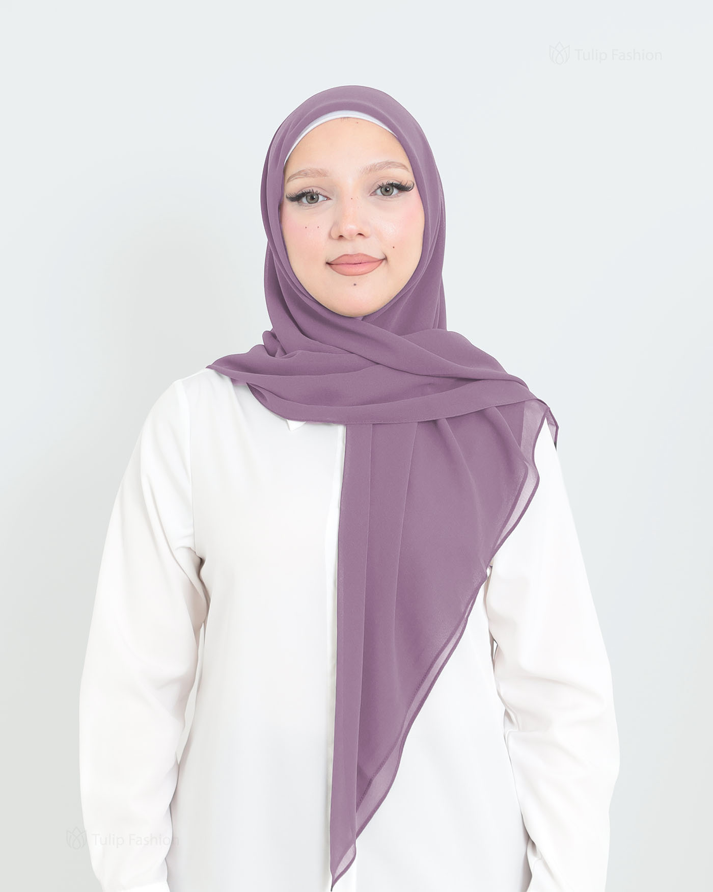 Hijab - Square Chiffon 120 cm - Ljuslila