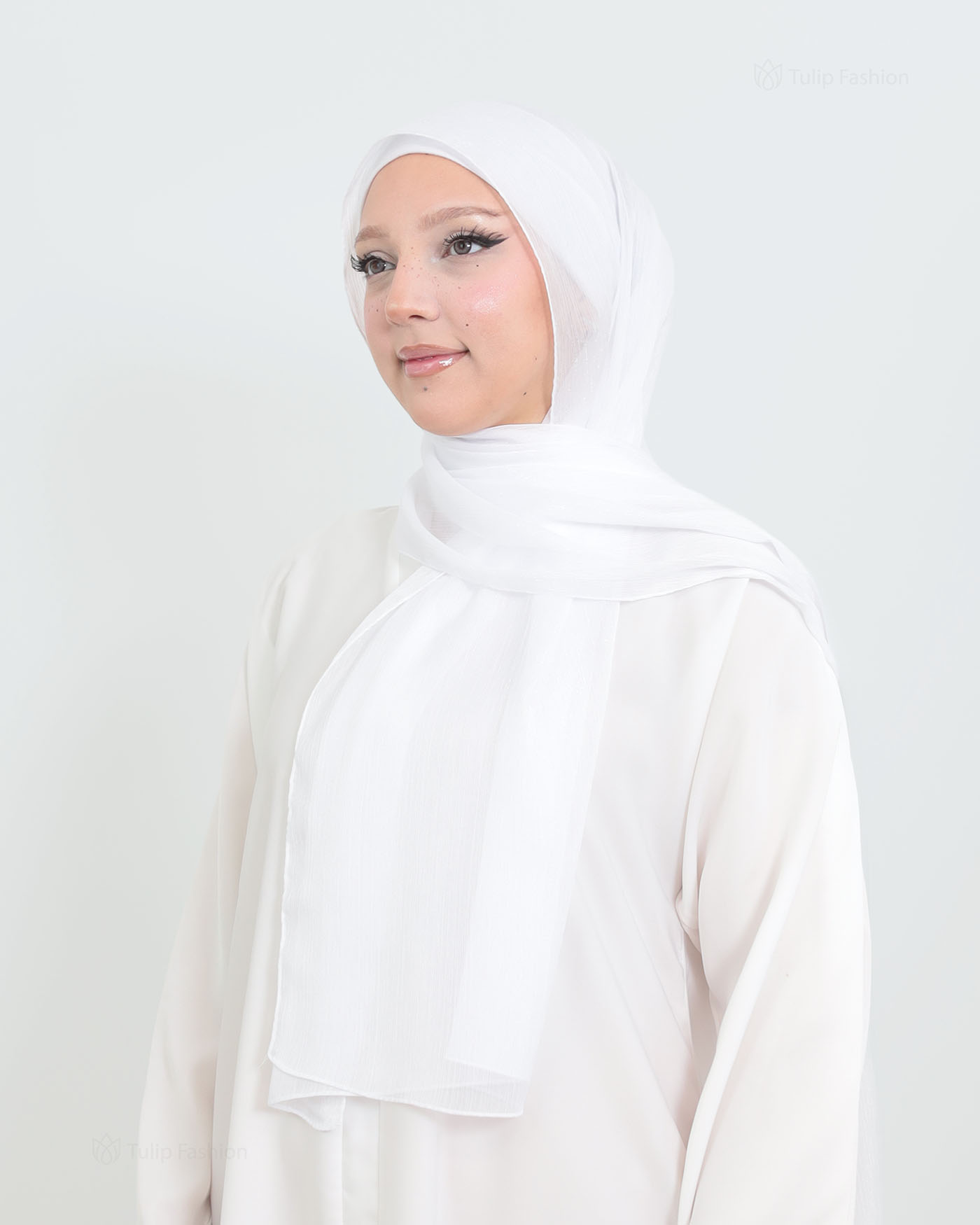 Hijab - Chiffon Shimmer - Vit