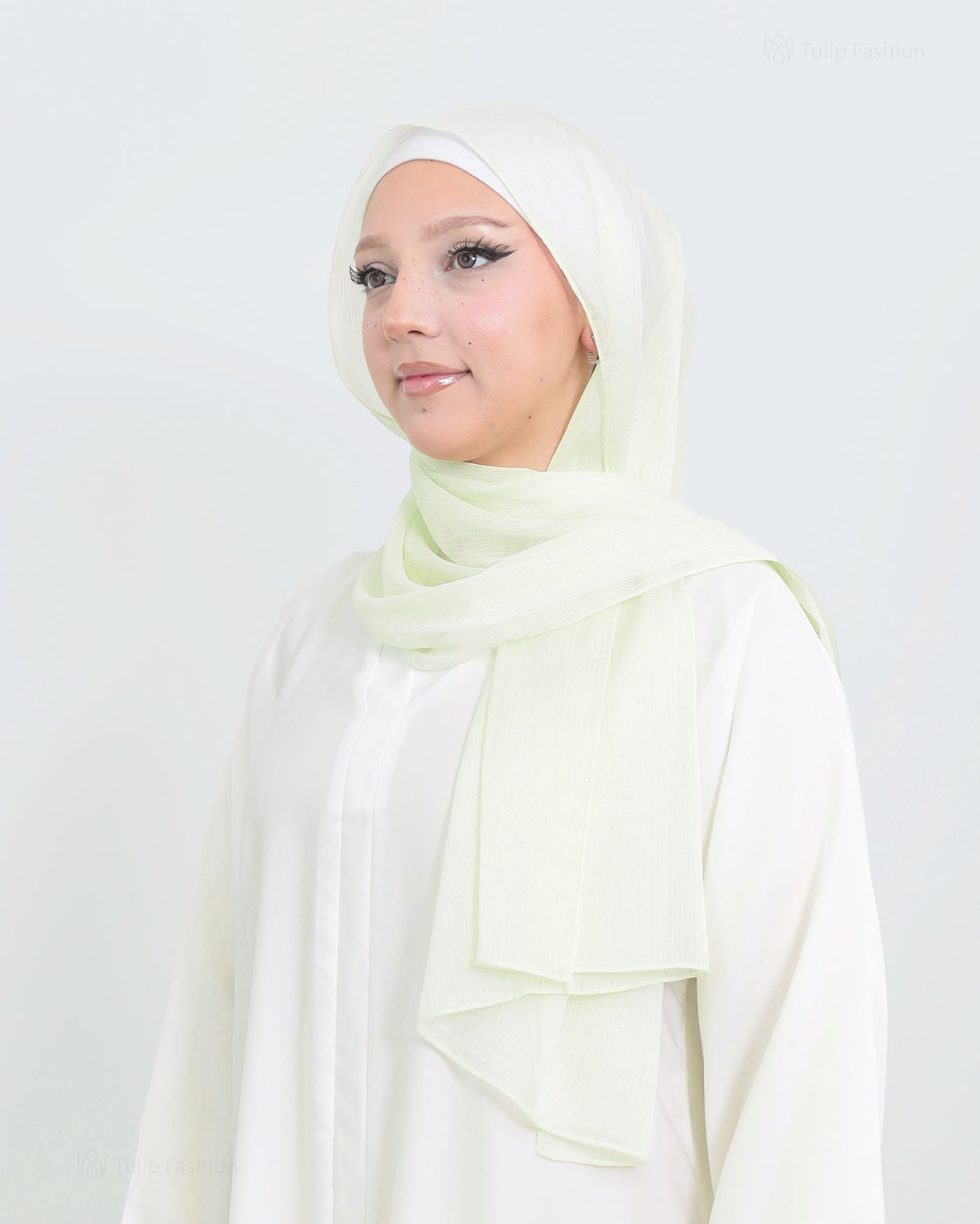 Hijab - Chiffon Shimmer - Grön