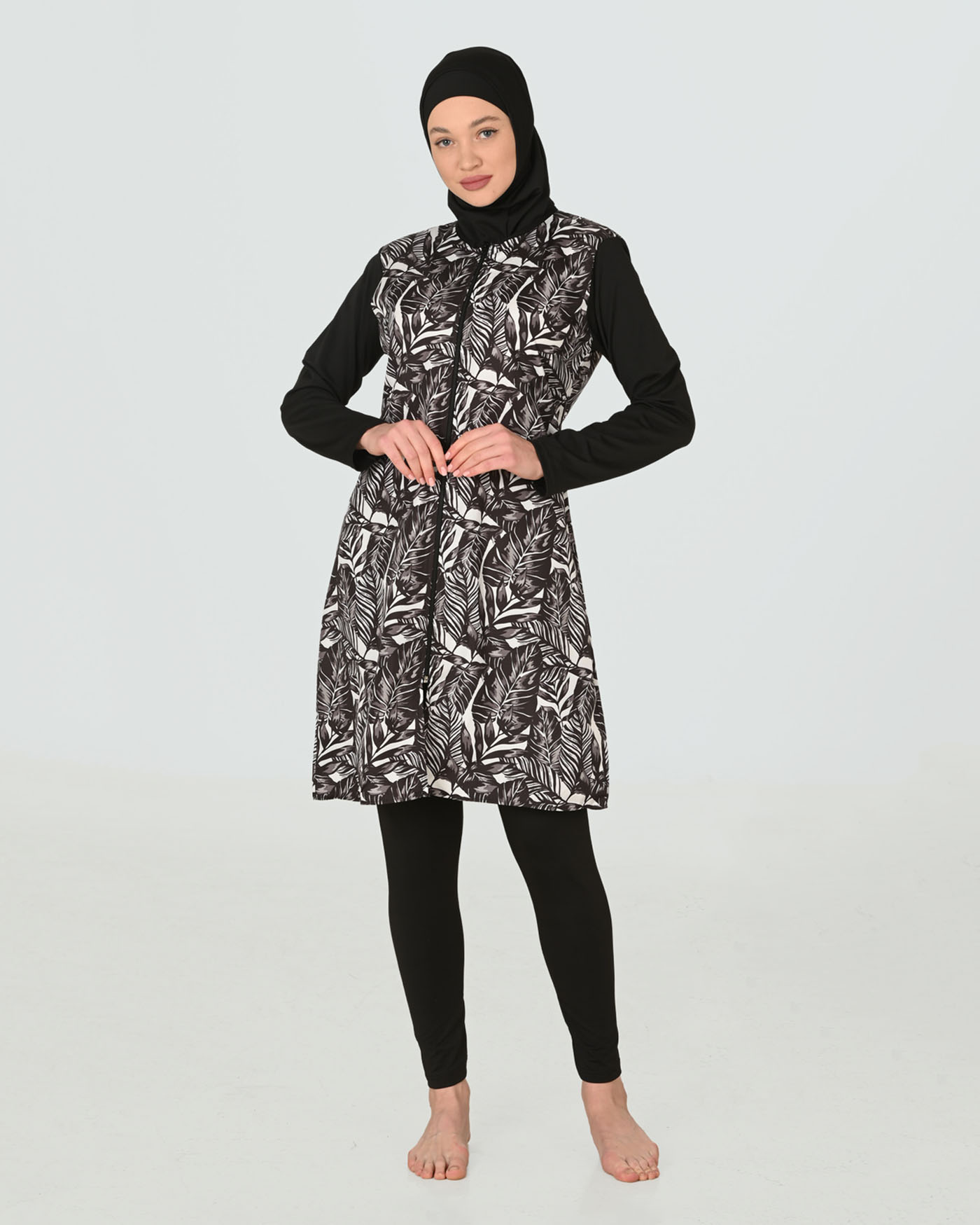 Muslimsk baddräkt med hijab - Vit