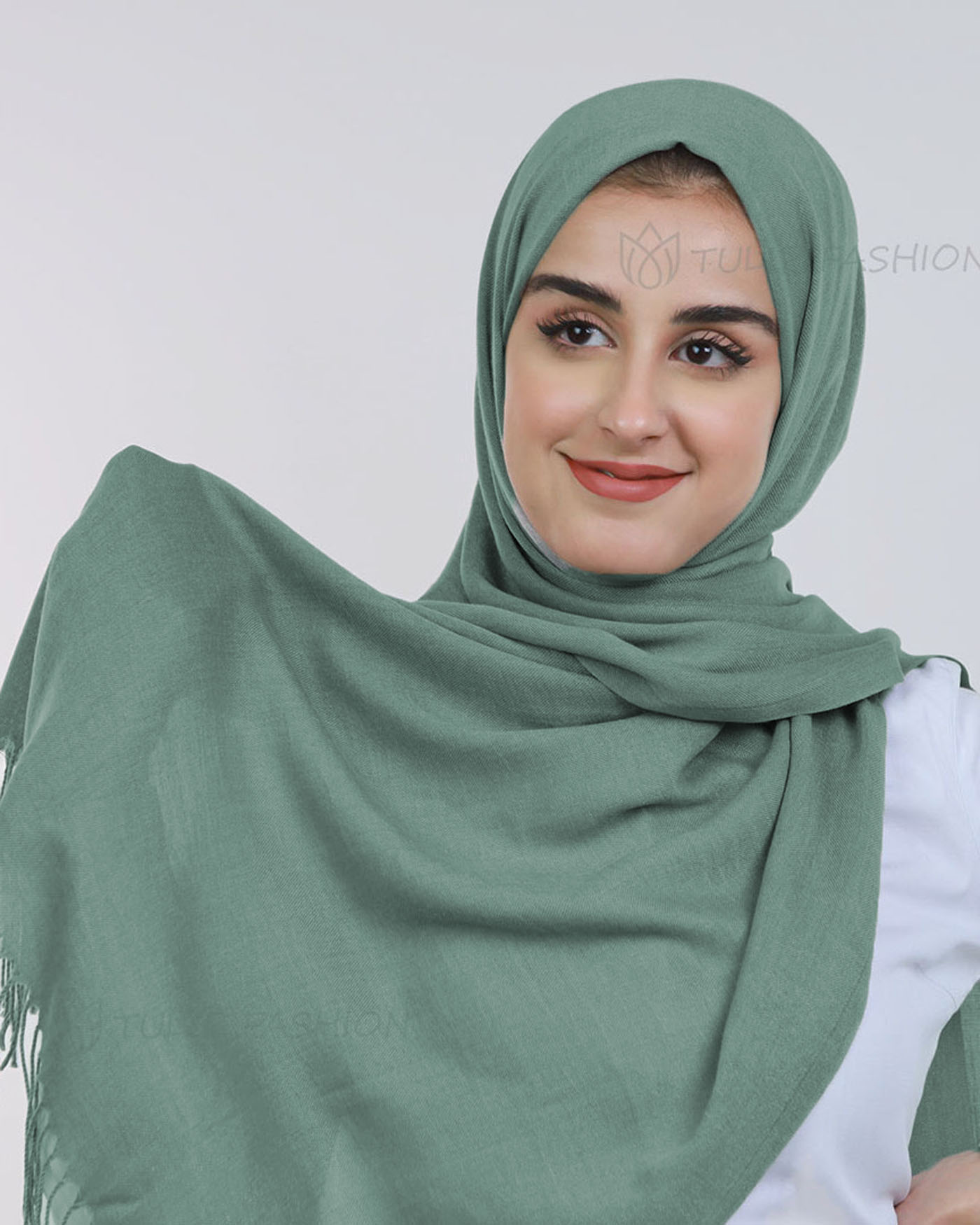 Hijab - Pashmina - Ljusgrön