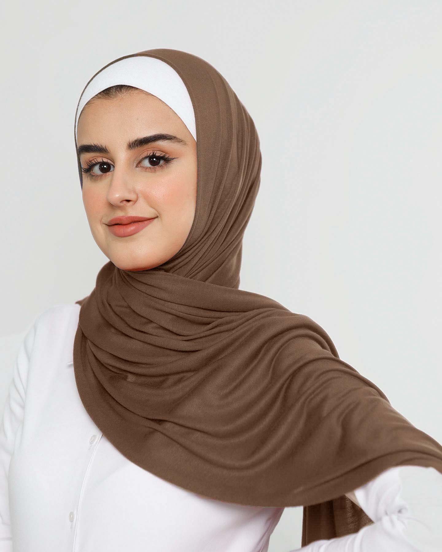 Hijab - Stretch Jersey - Brun
