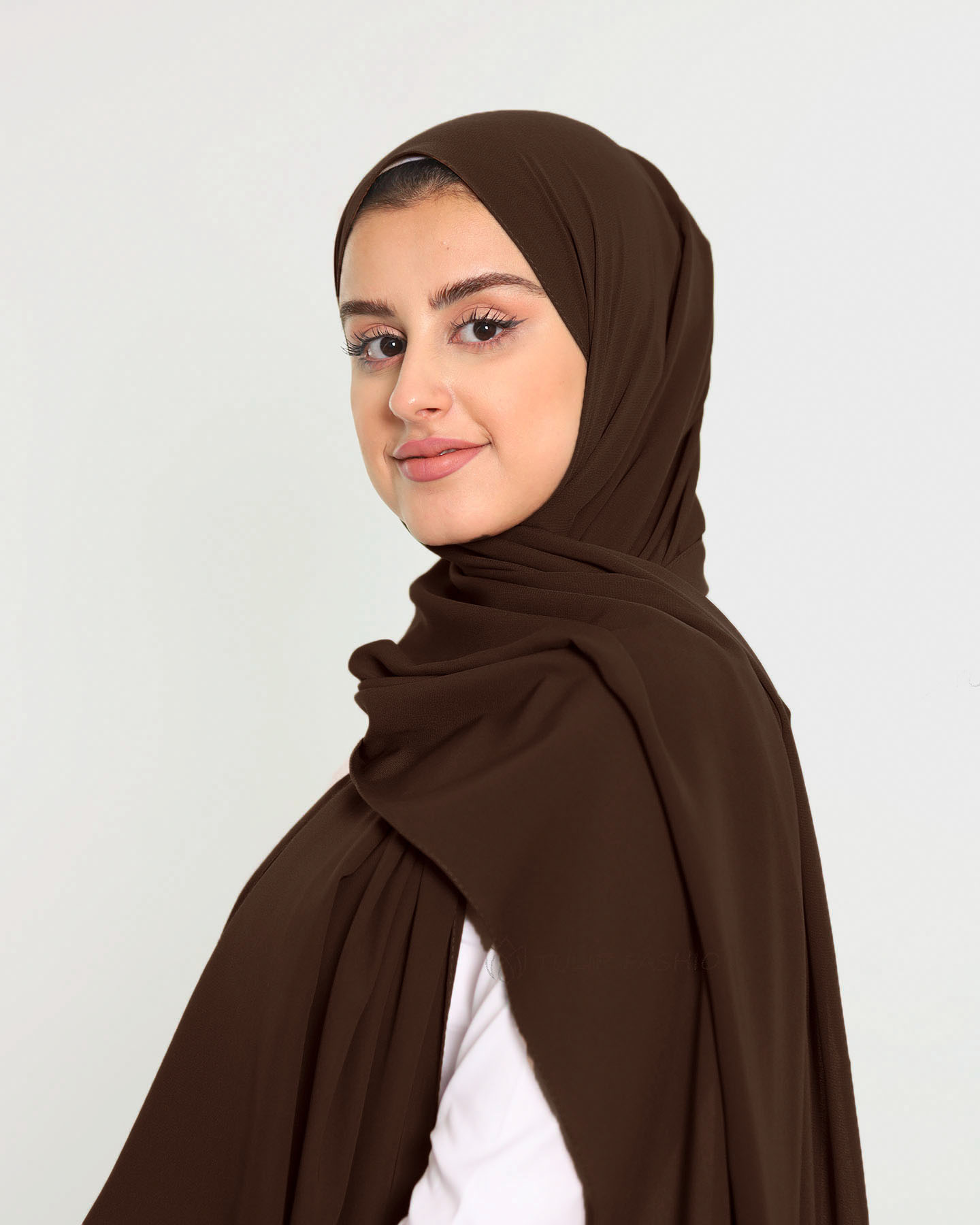Hijab - Medina Lyx Chiffon - Mörkbrun