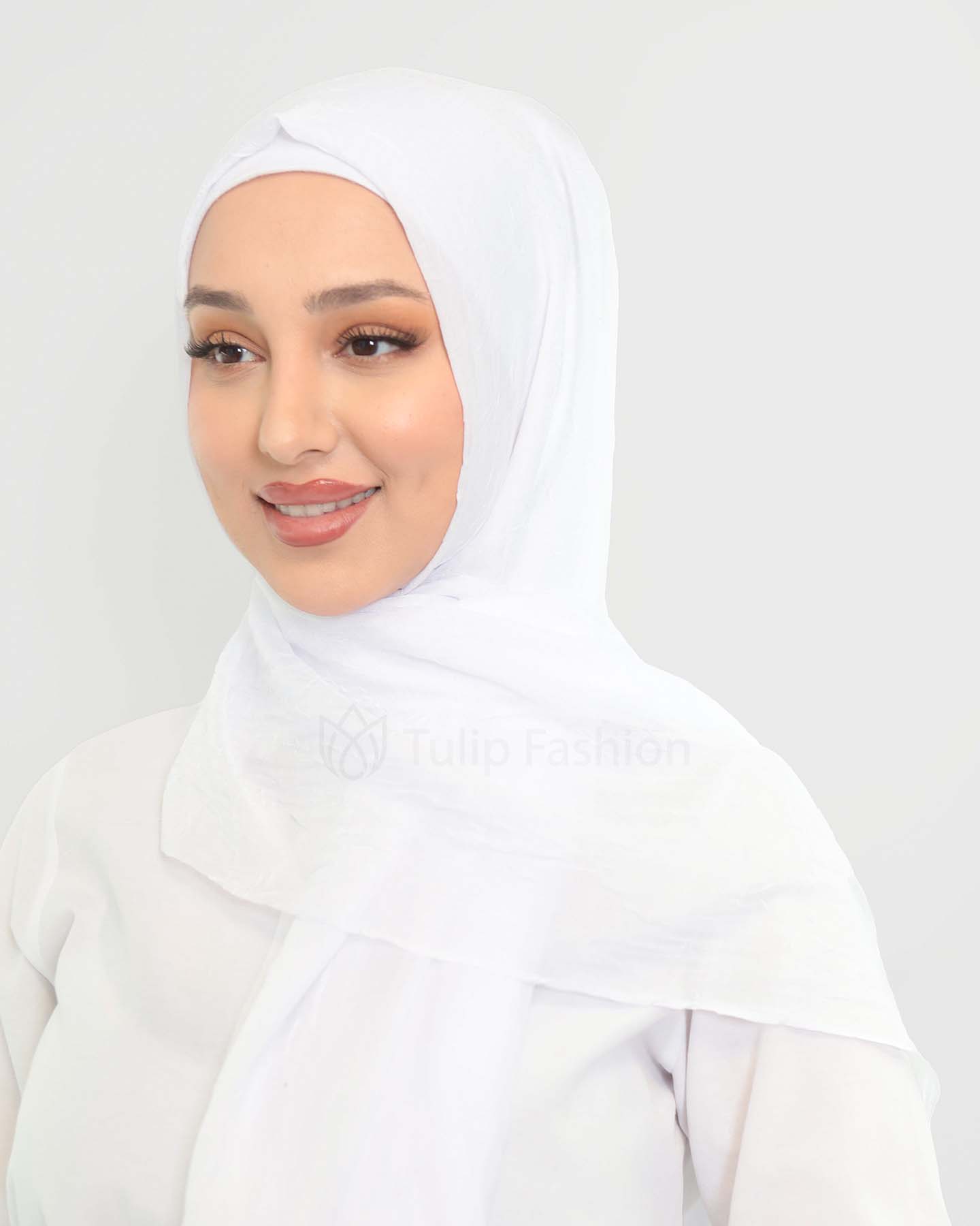 Hijab - Crinkle Vävt - Vit