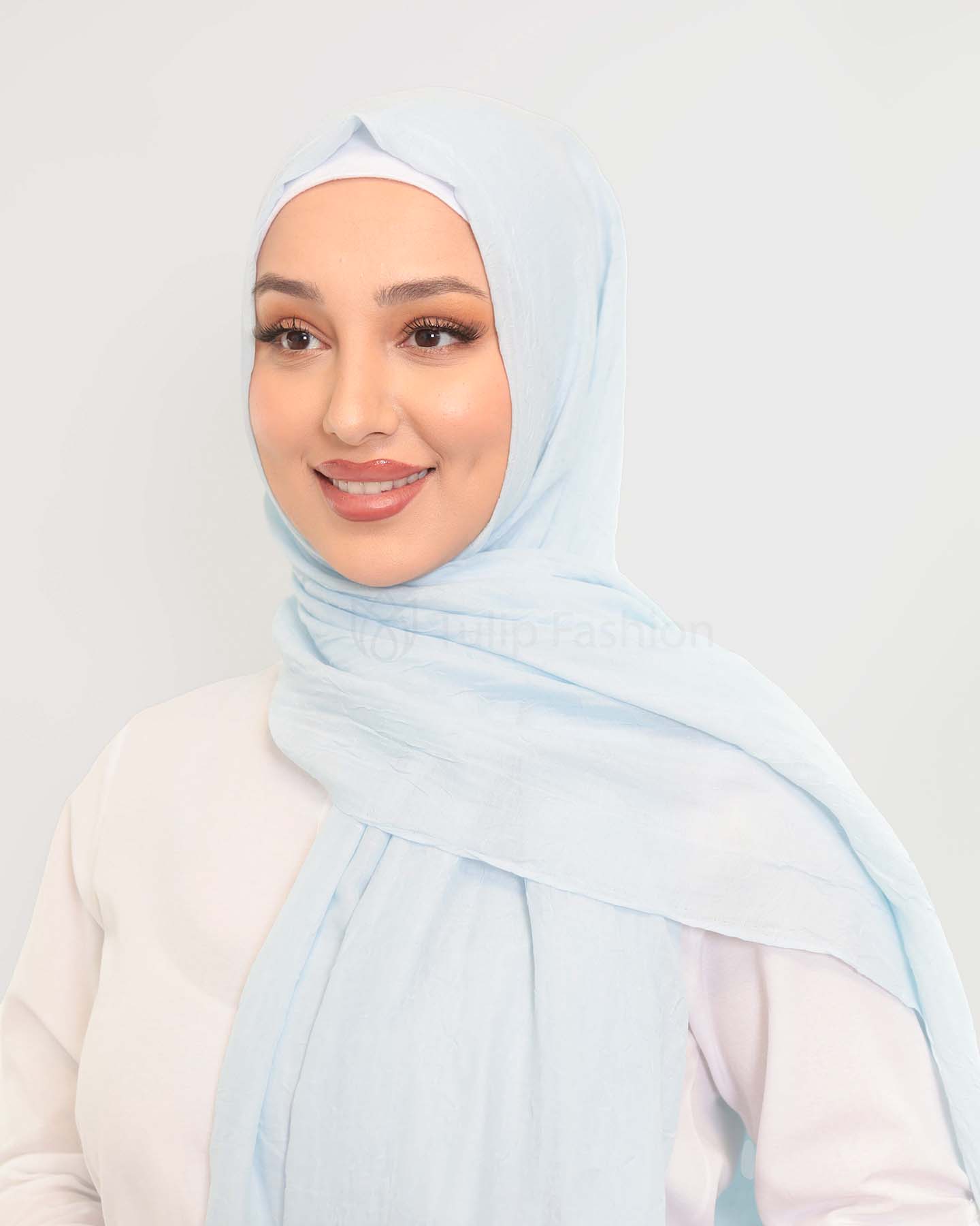Hijab - Crinkle Vävt - Himmelsblå