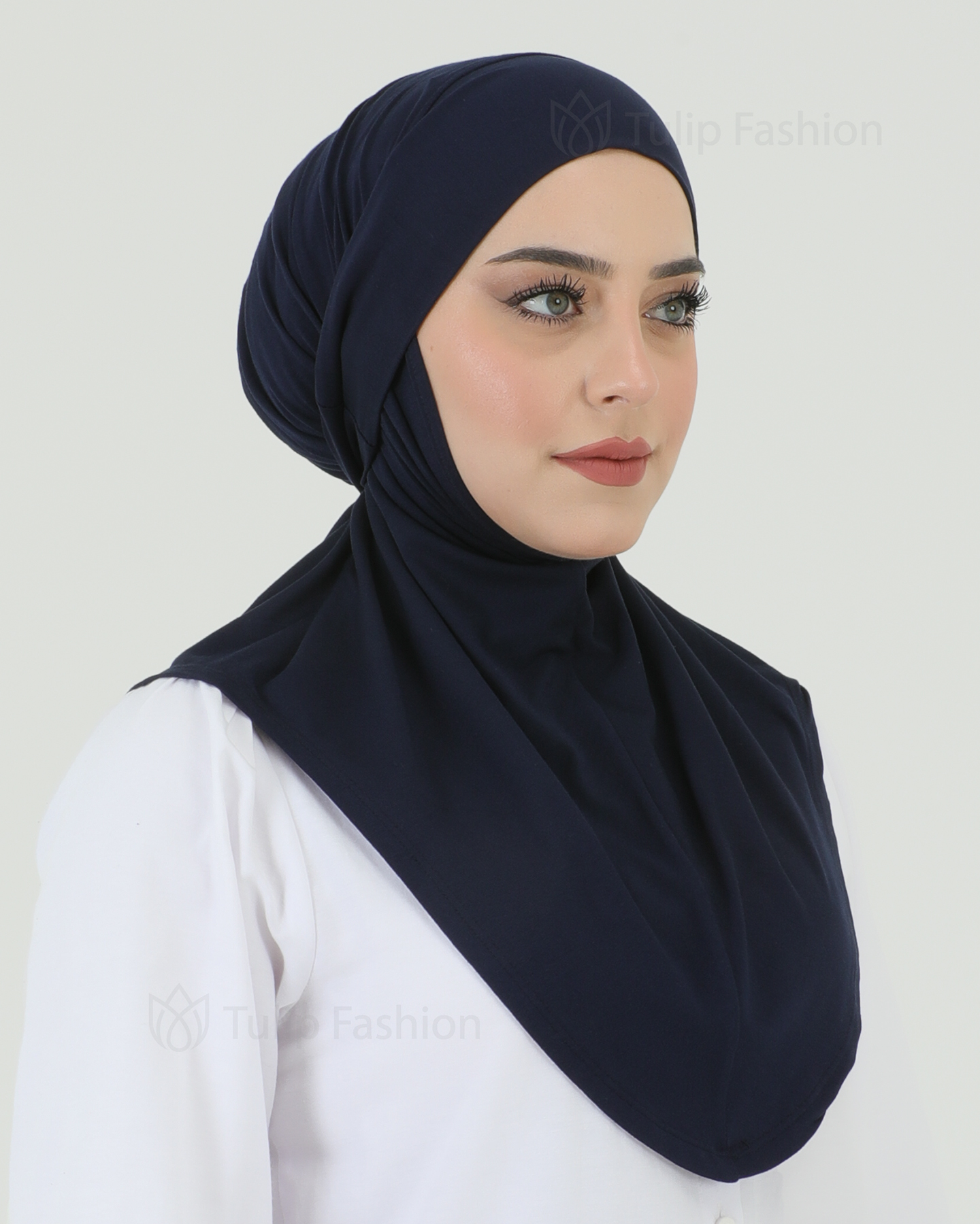 Hijab - Instant Jersey med band - Midnattsblå
