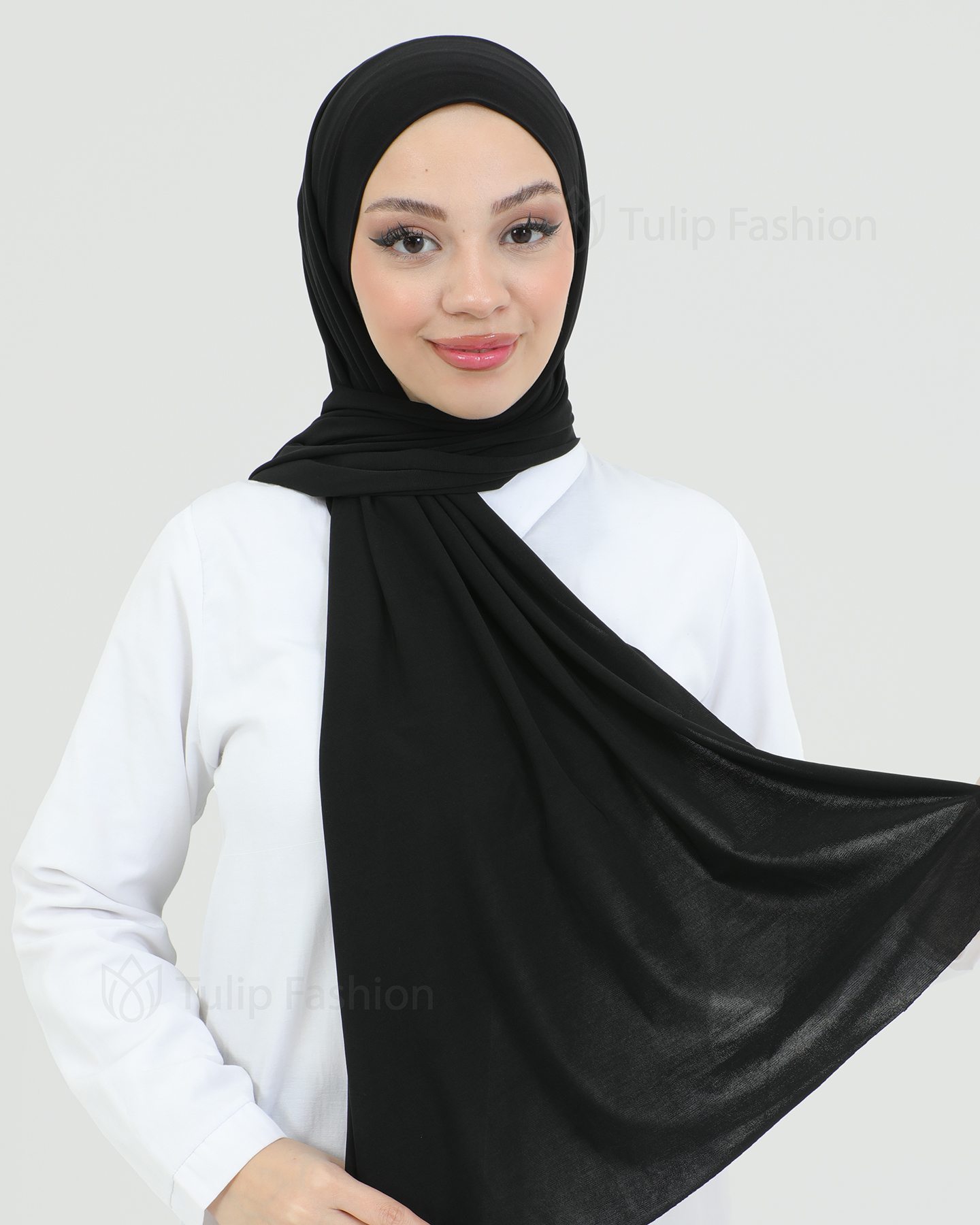 Hijab - Instant lycra med band - Svart