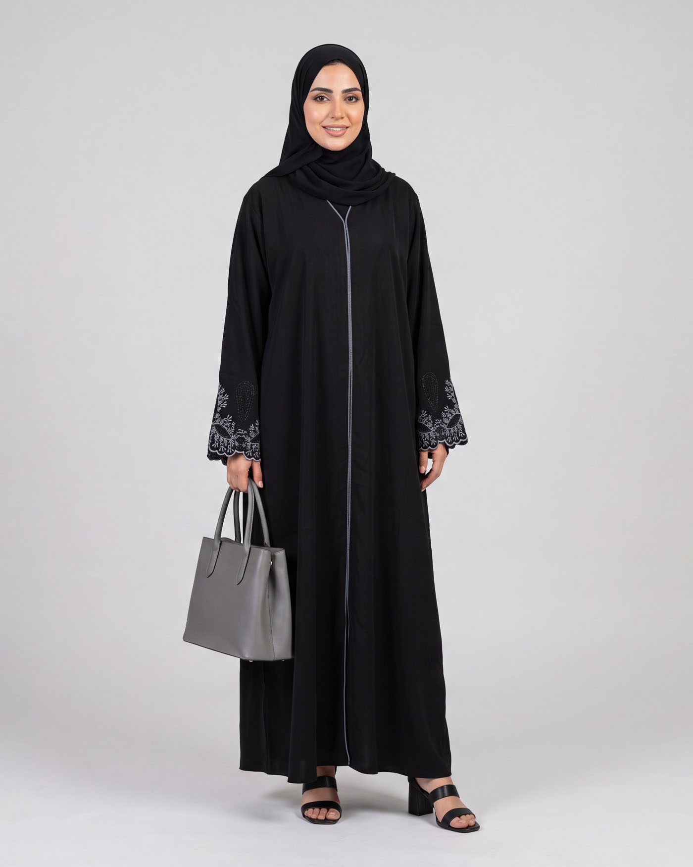 Abaya - Lace Decorated - Black