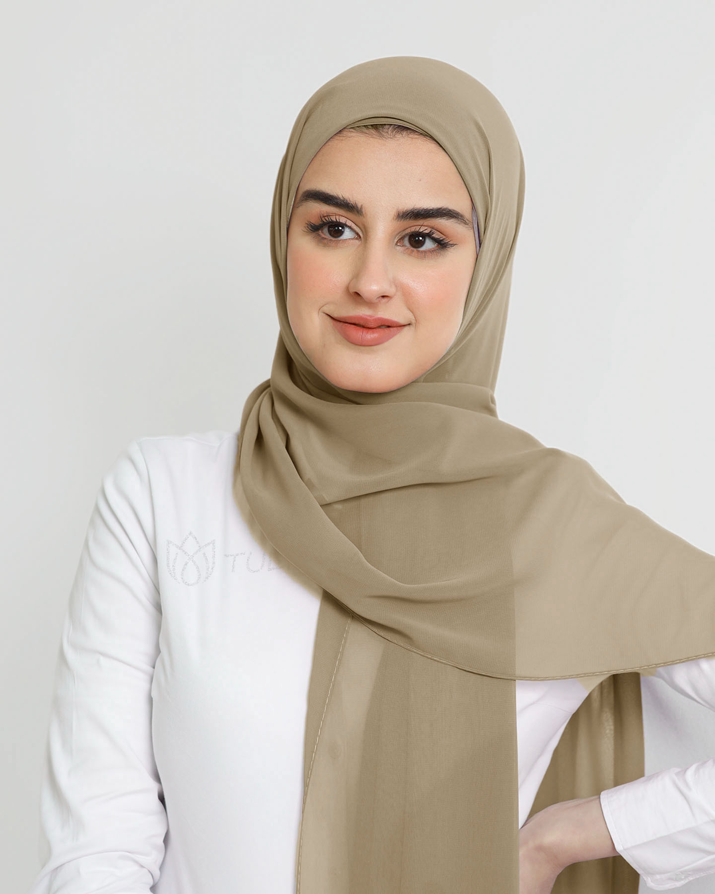 Hijab - Instant Chiffon Med Cap - Taupe