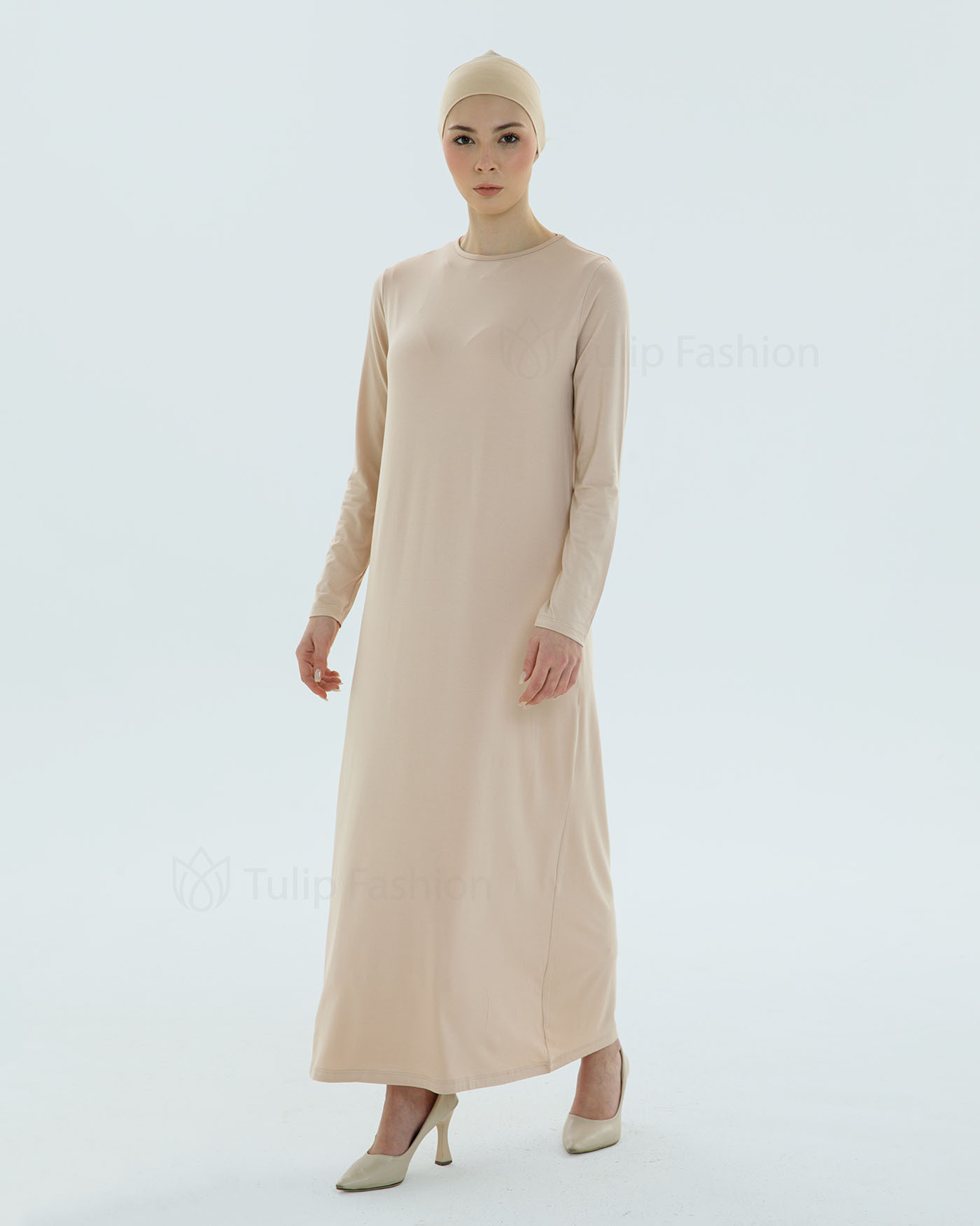 Underklänning - Jersey - Beige