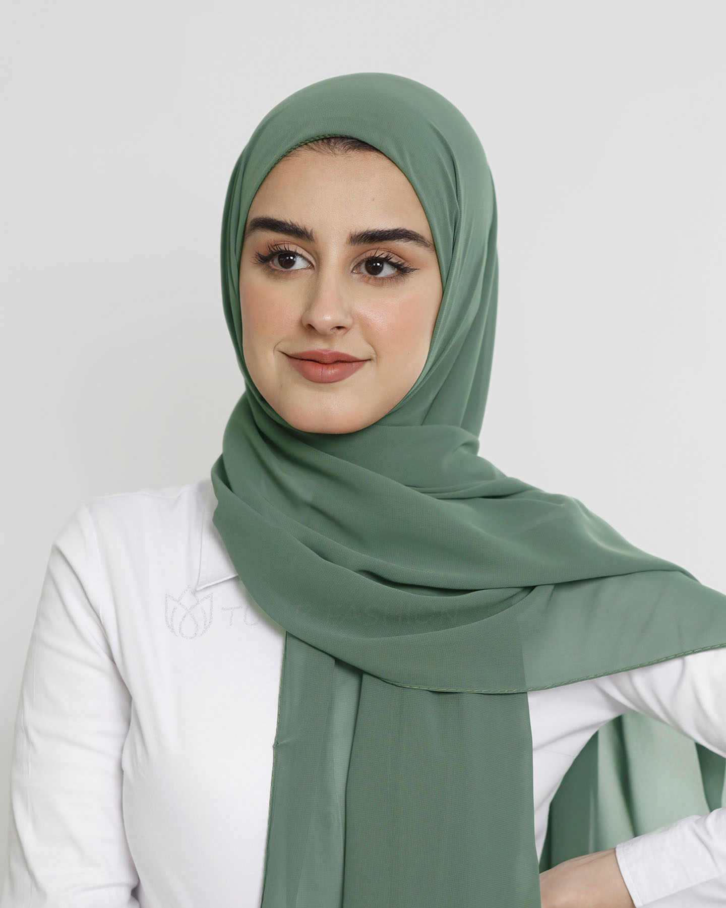 Hijab - Instant Chiffon Med Cap - Ljusgrön