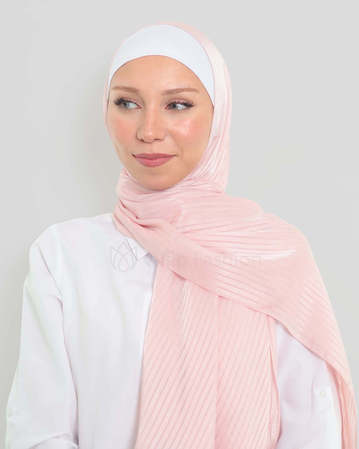Hijab - Satin striped - Rosa