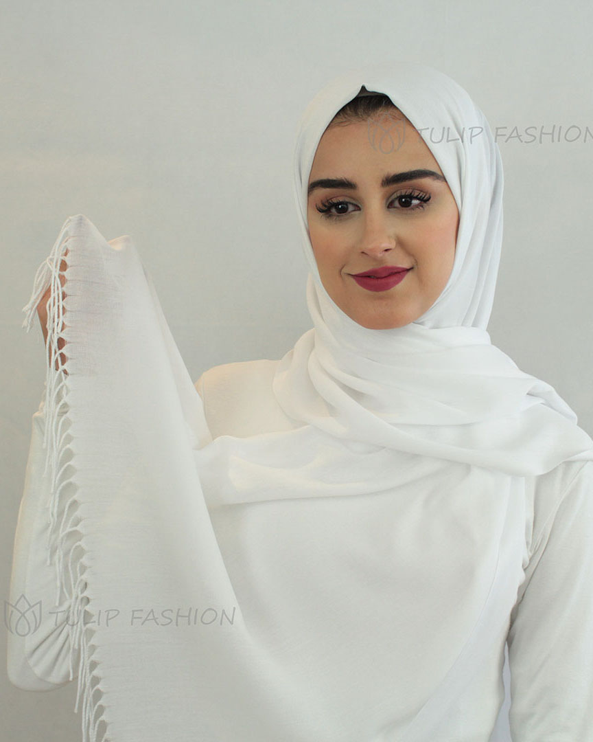 Hijab - Pashmina - Vit