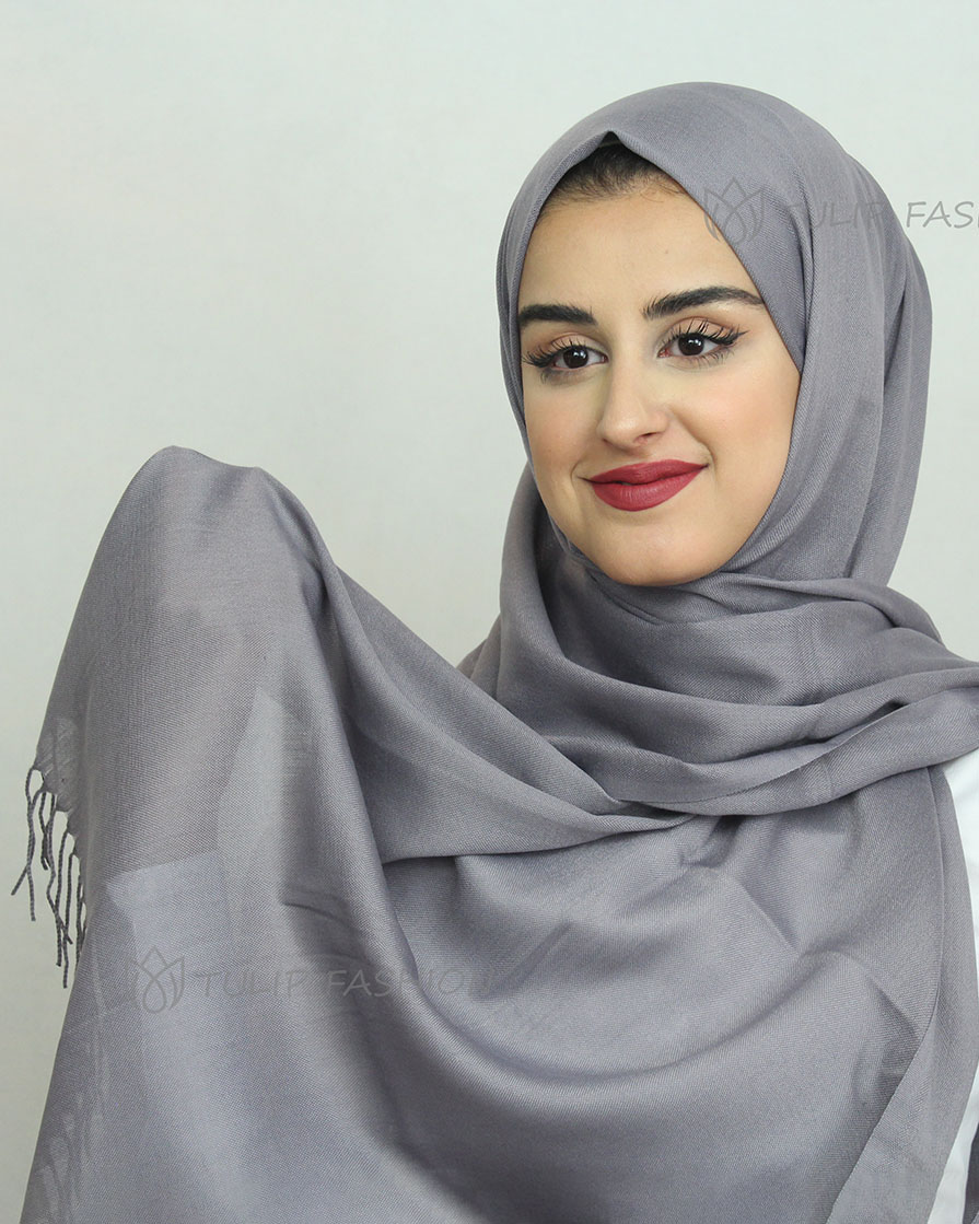 Hijab - Pashmina - Medelgrå