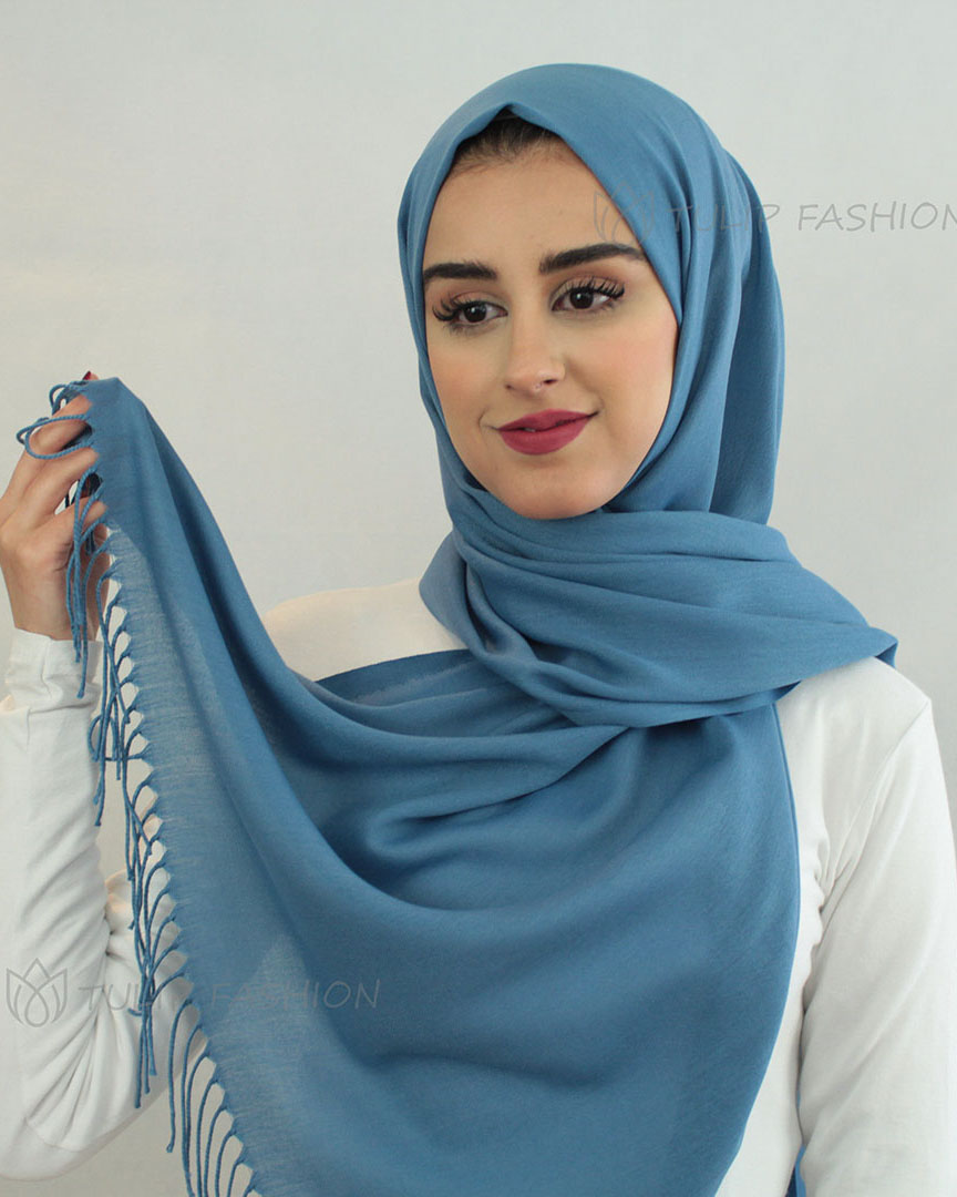 Hijab - Pashmina - Havsblå