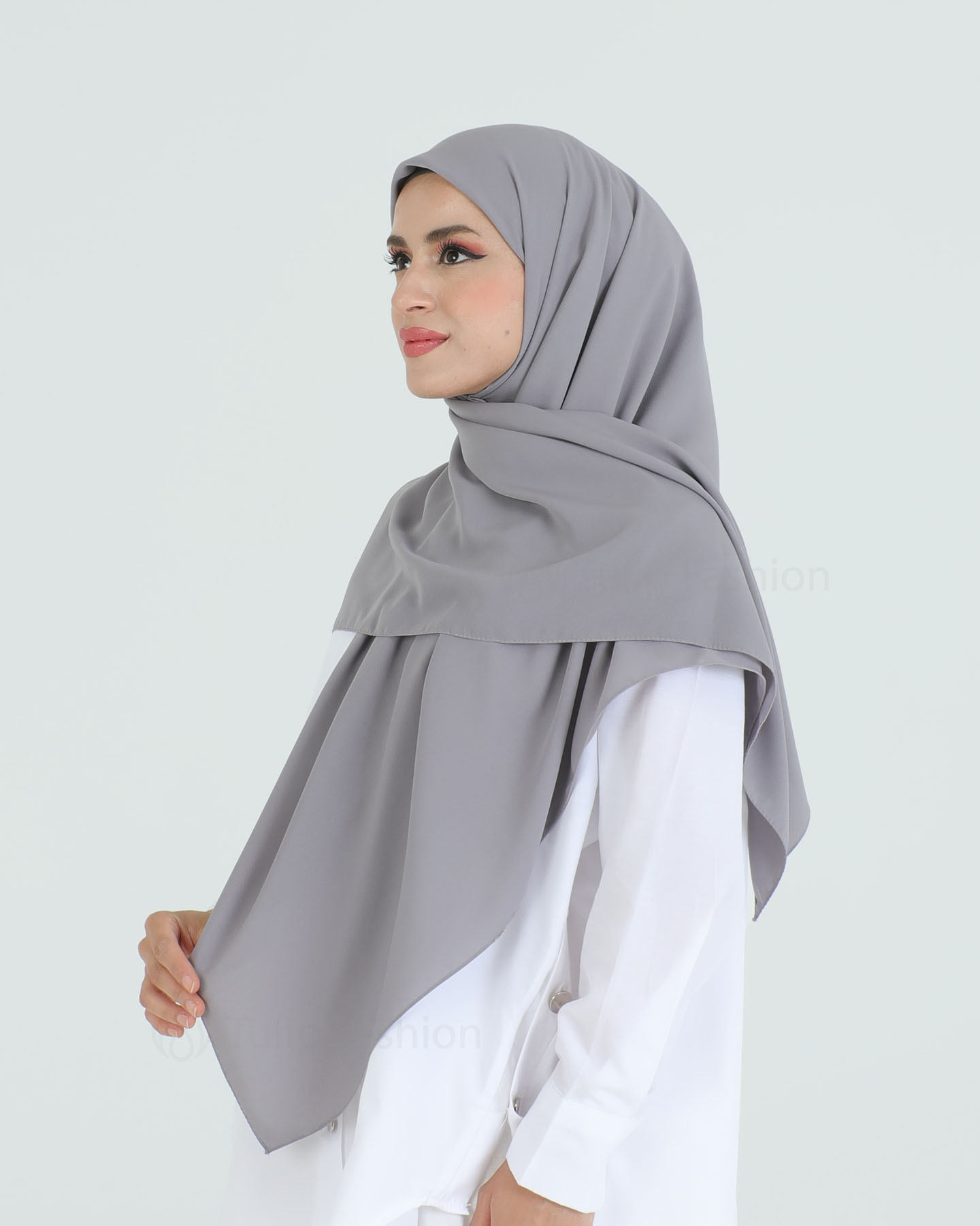 Hijab - Square Medina Lyx Chiffon 120 cm - Grå