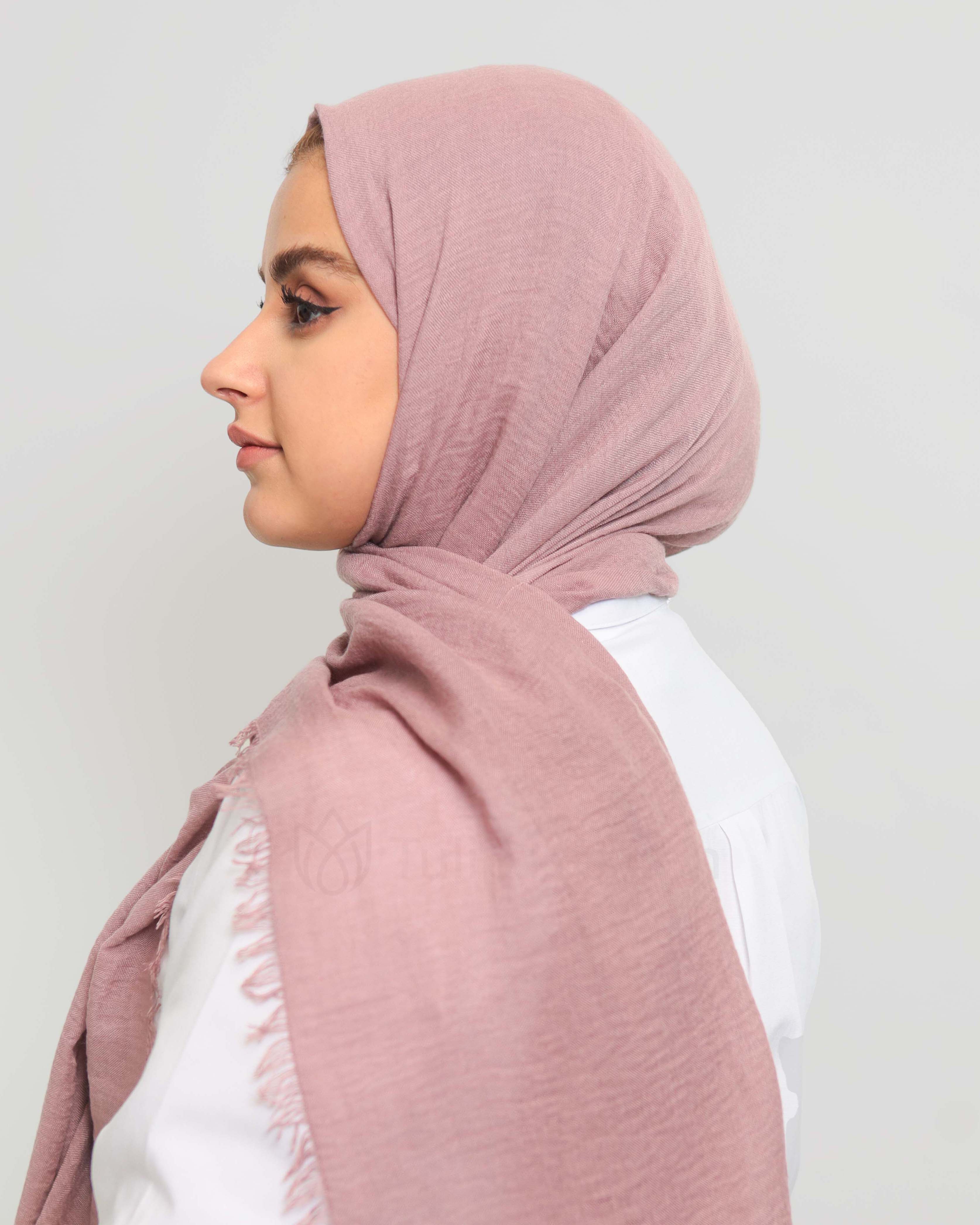 Hijab - Crinkle bomull - Mauve
