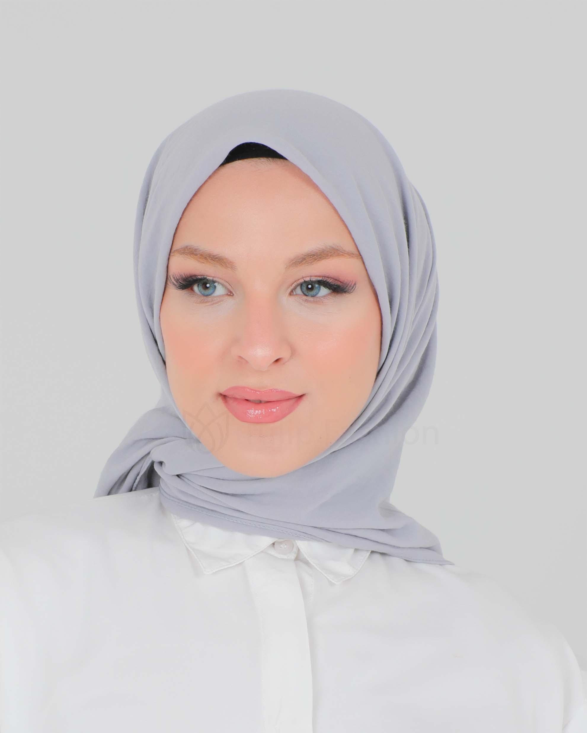 Hijab - Square cotton roma - Ljusgrå