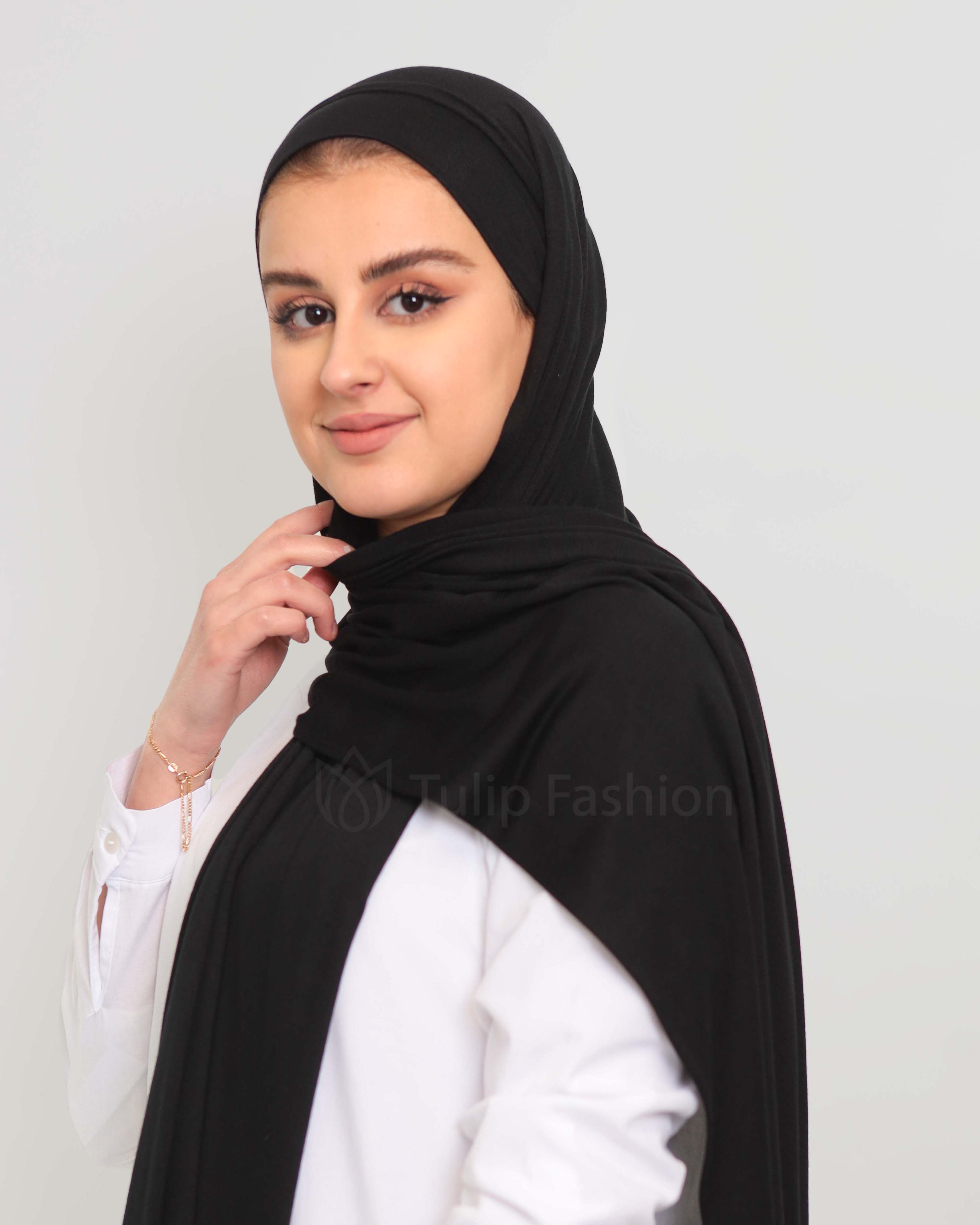 Hijab - Instant Jersey med undersjal - Svart