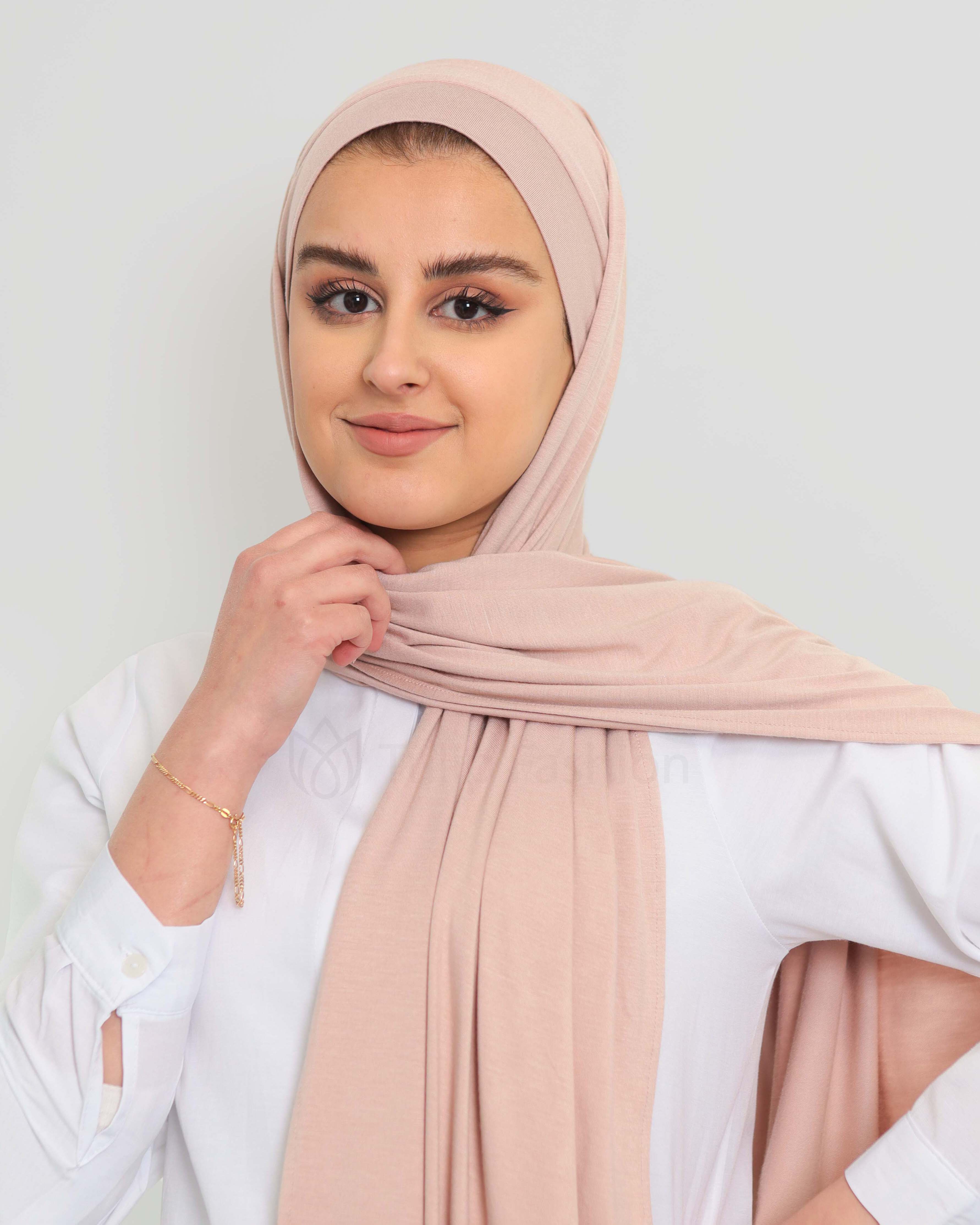 Hijab - Instant Jersey med undersjal - Ljus Mauve