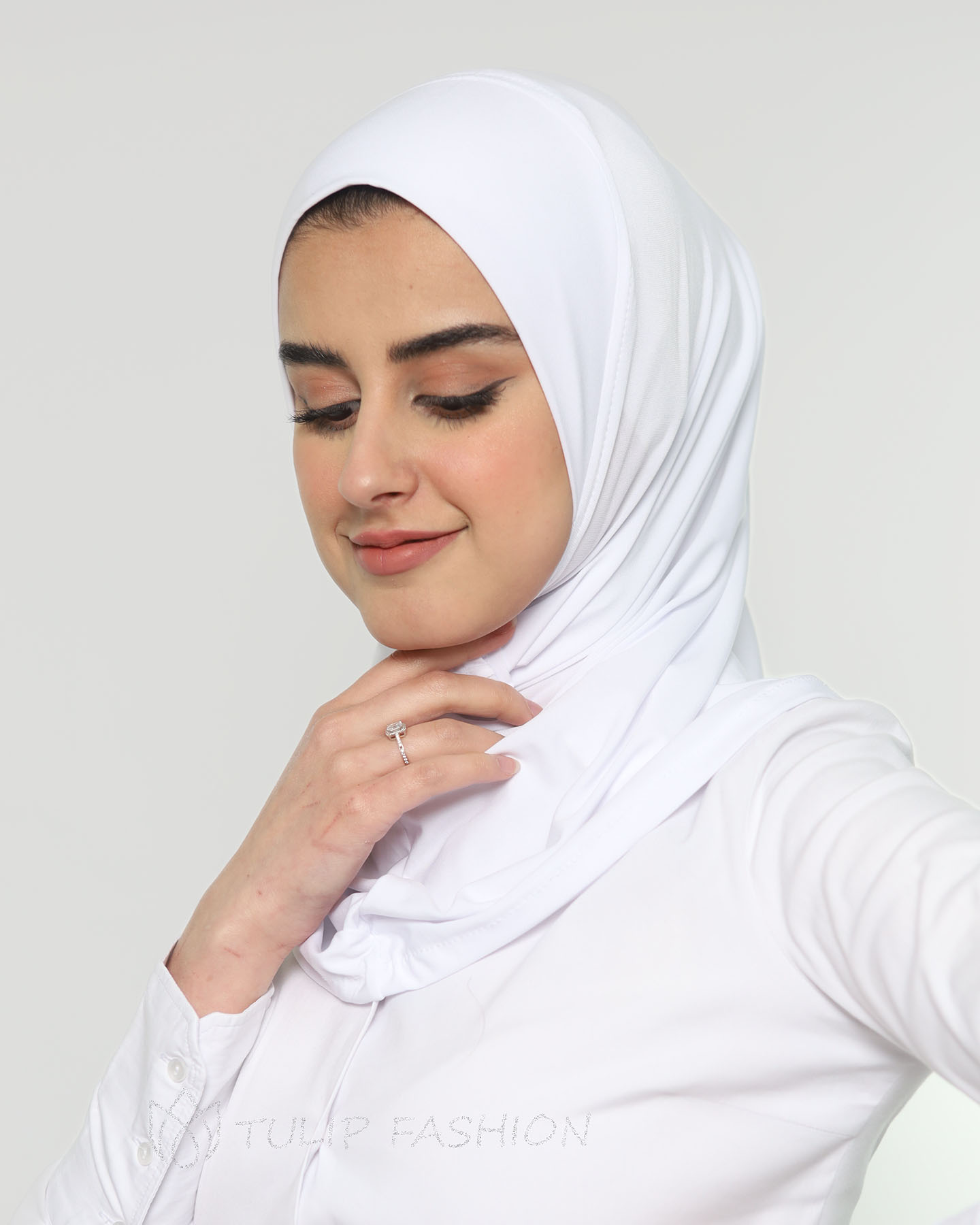 Hijab - Al Amira Lycra - En del - Vit