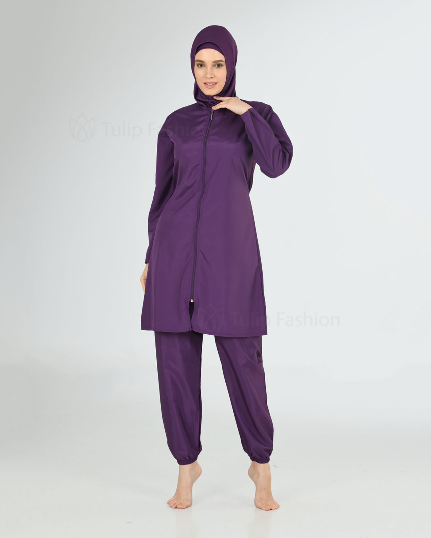 Muslimsk baddräkt med hijab - Lila