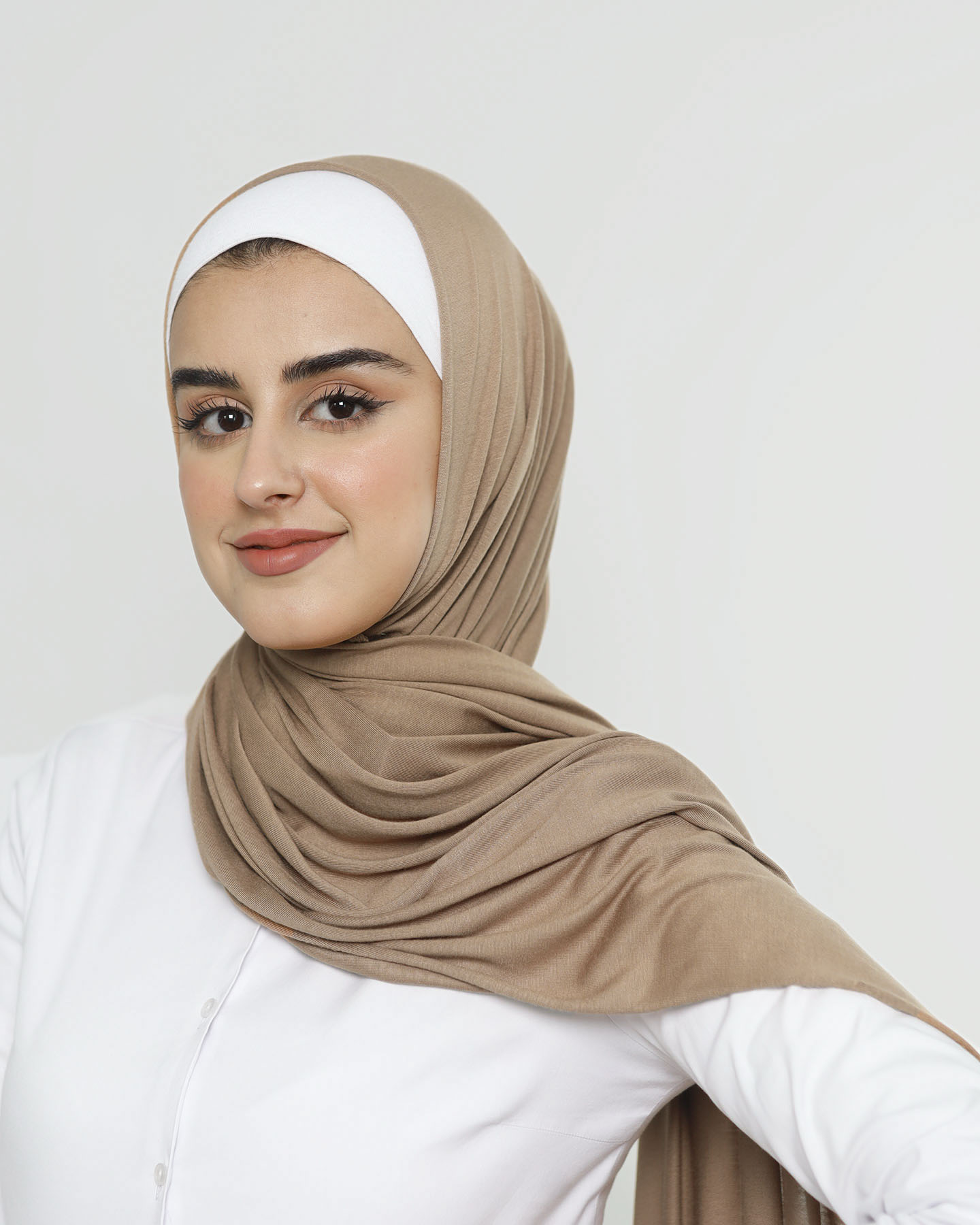 Hijab - Stretch Jersey - Kakao Brun
