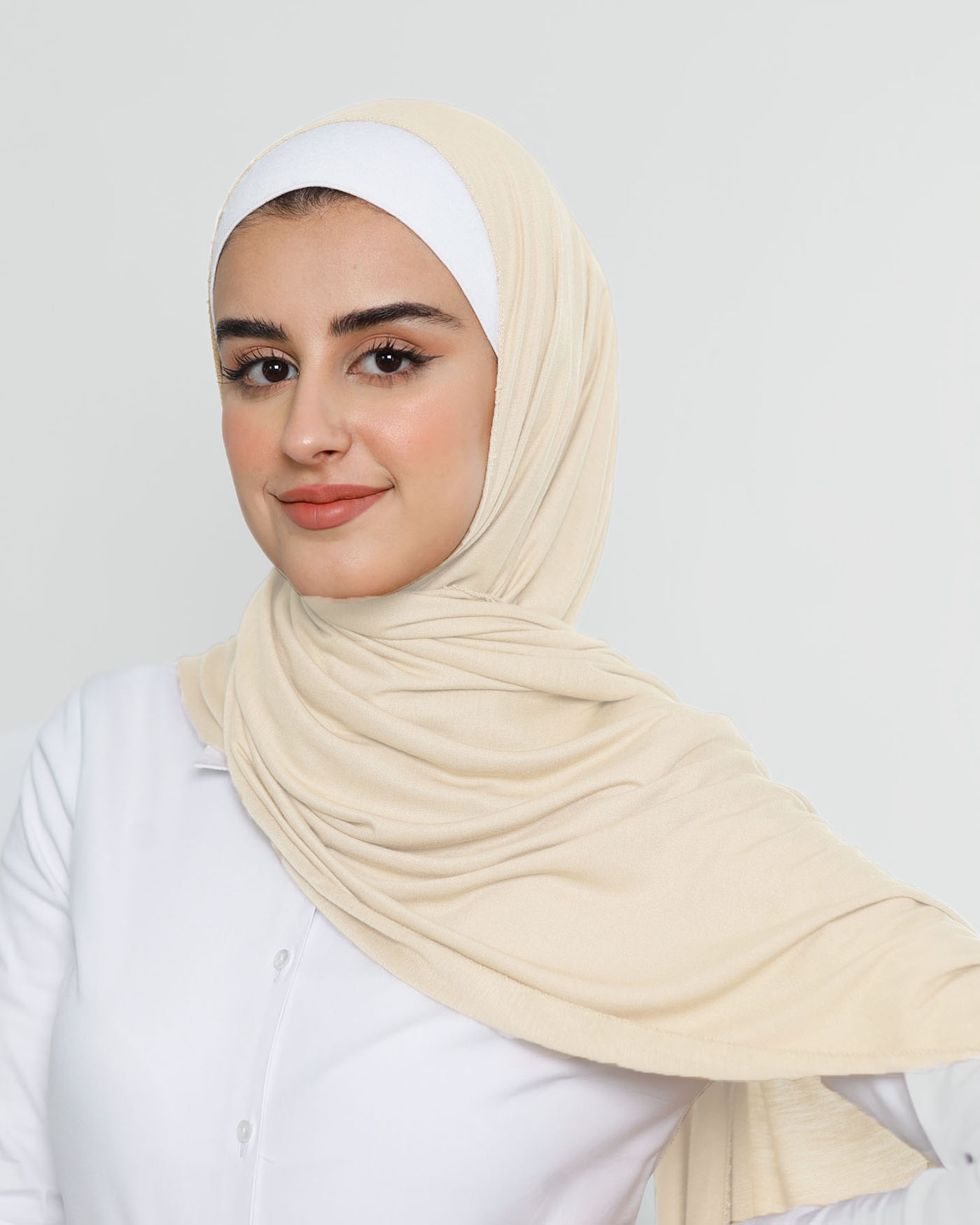 Hijab - Stretch Jersey - Ljusbeige