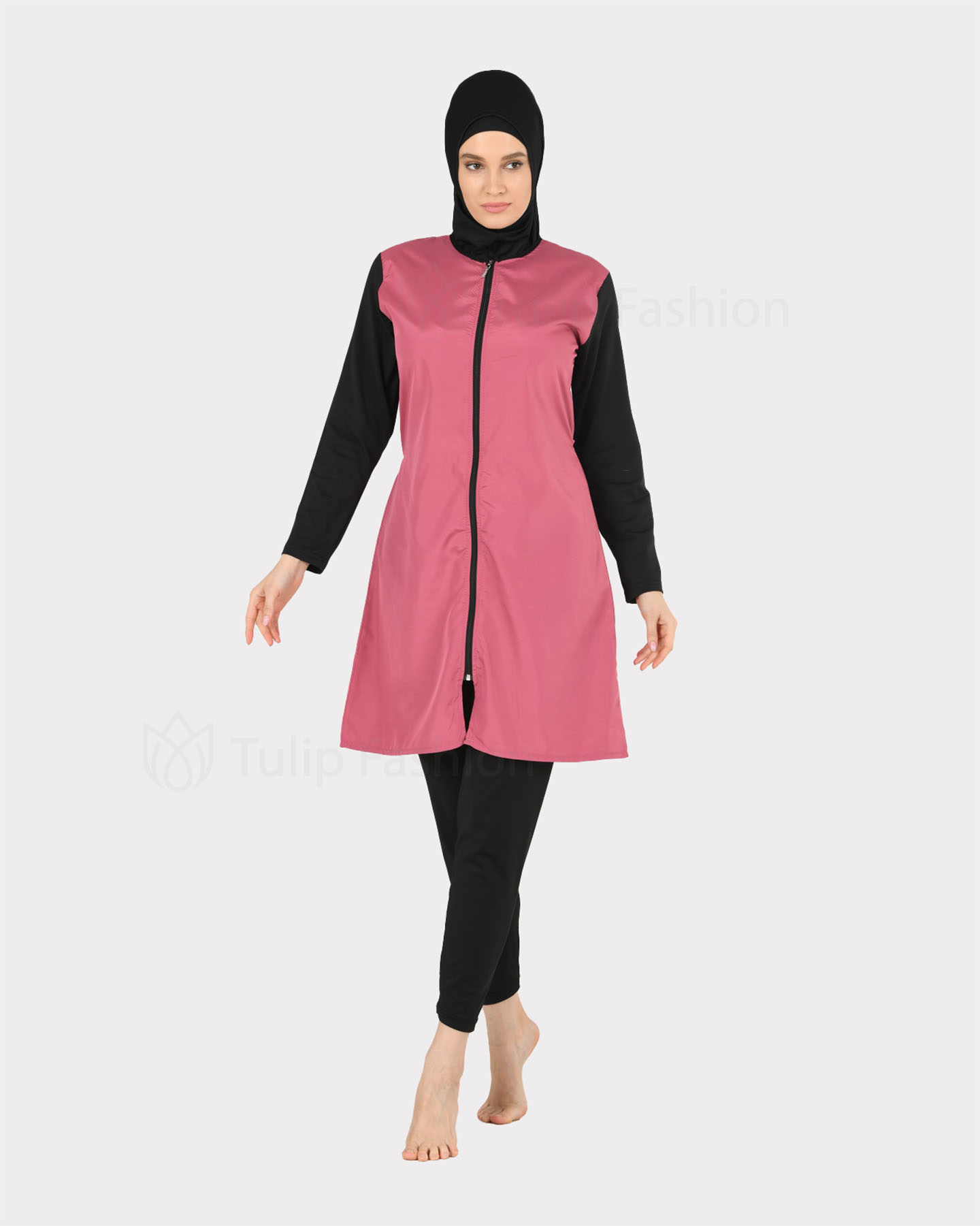 Muslimsk baddräkt med hijab - Rosa