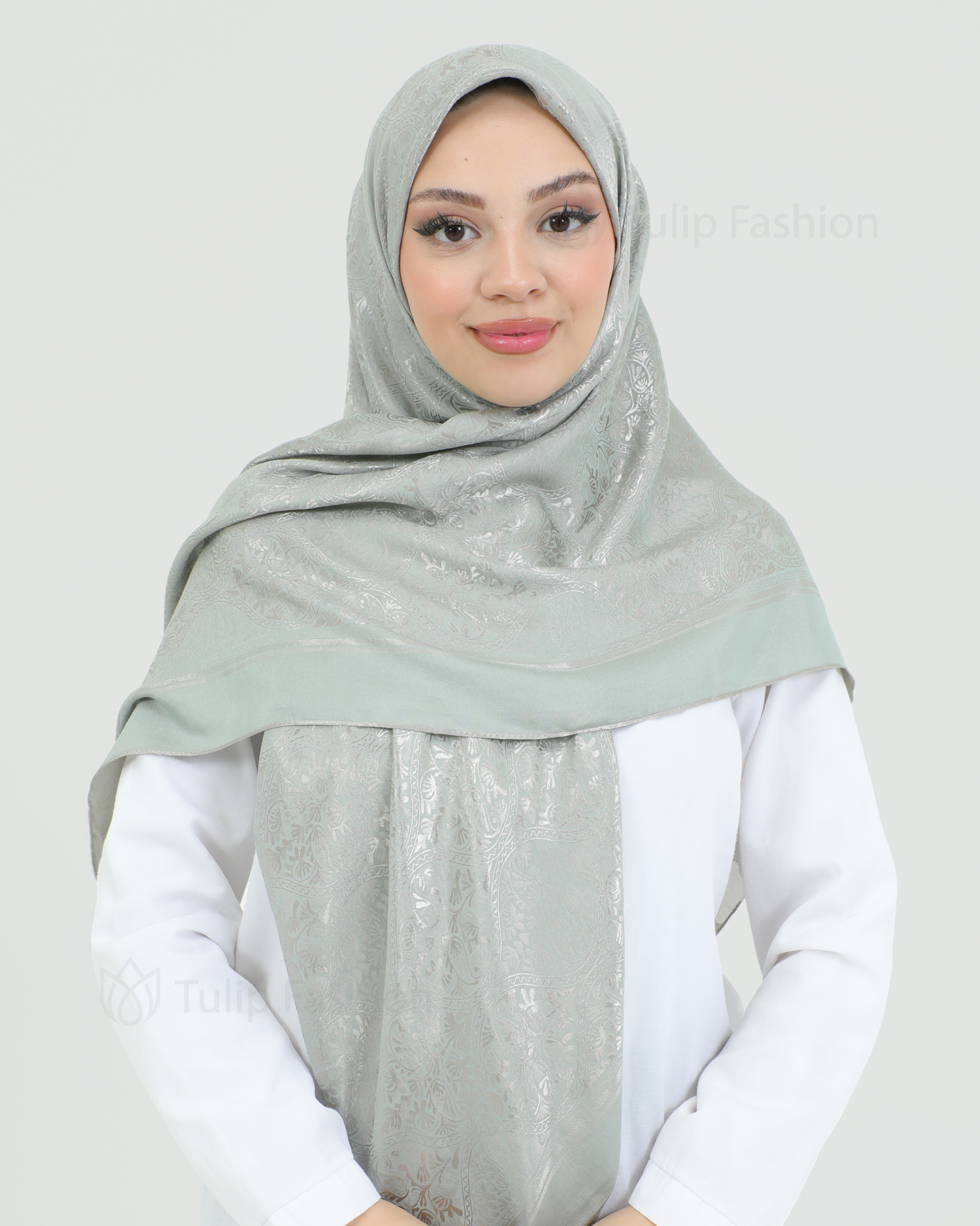 Hijab - Square Viskon 120 cm - Grå
