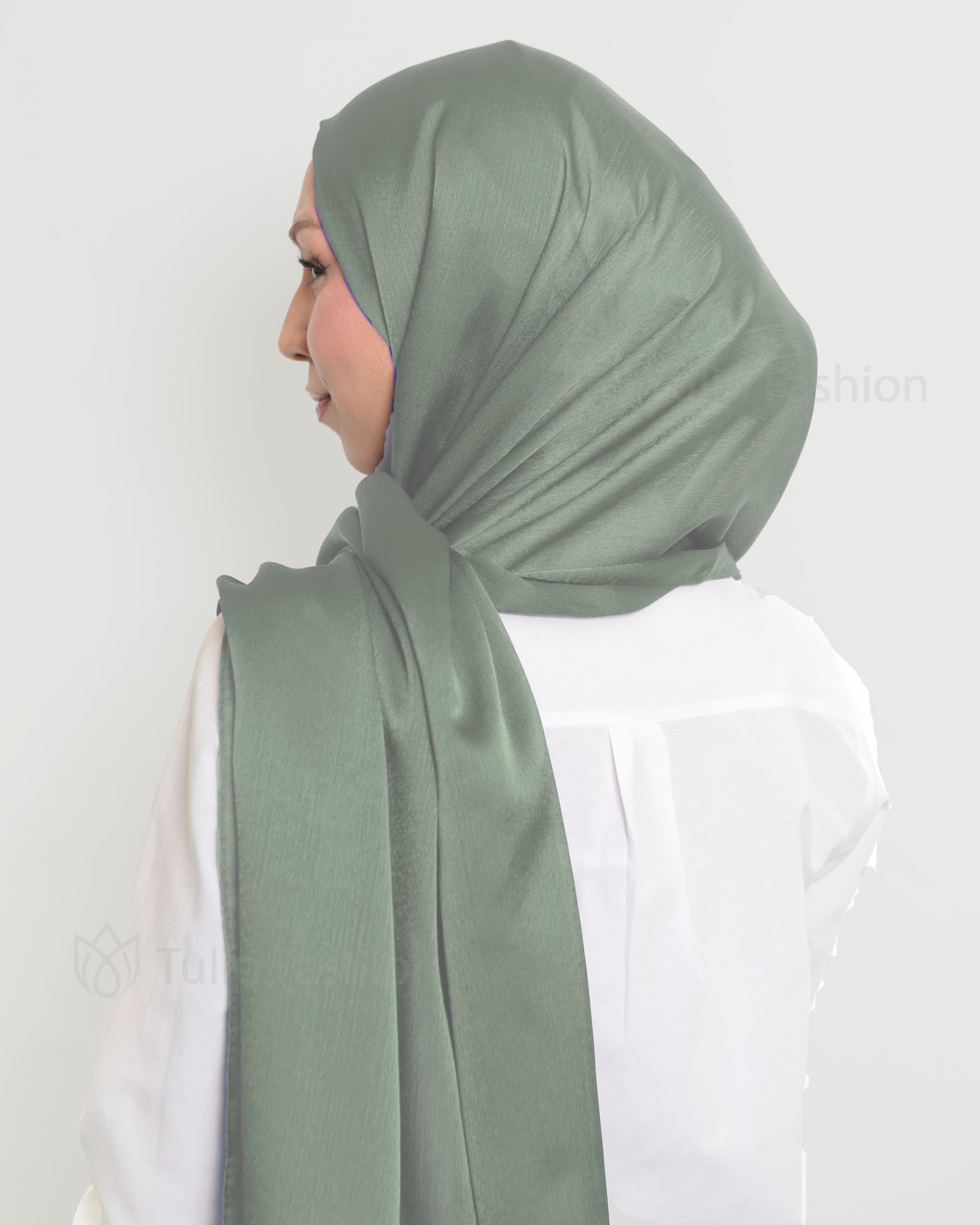 Hijab - Metallic Satin - Pistaschgrön