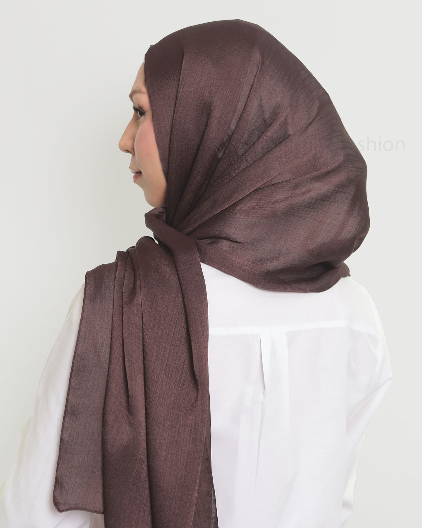 Hijab - Metallic Satin - Brun