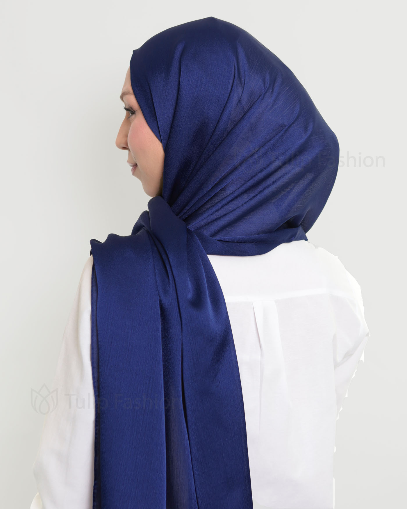Hijab - Metallic Satin - Midnattsblå
