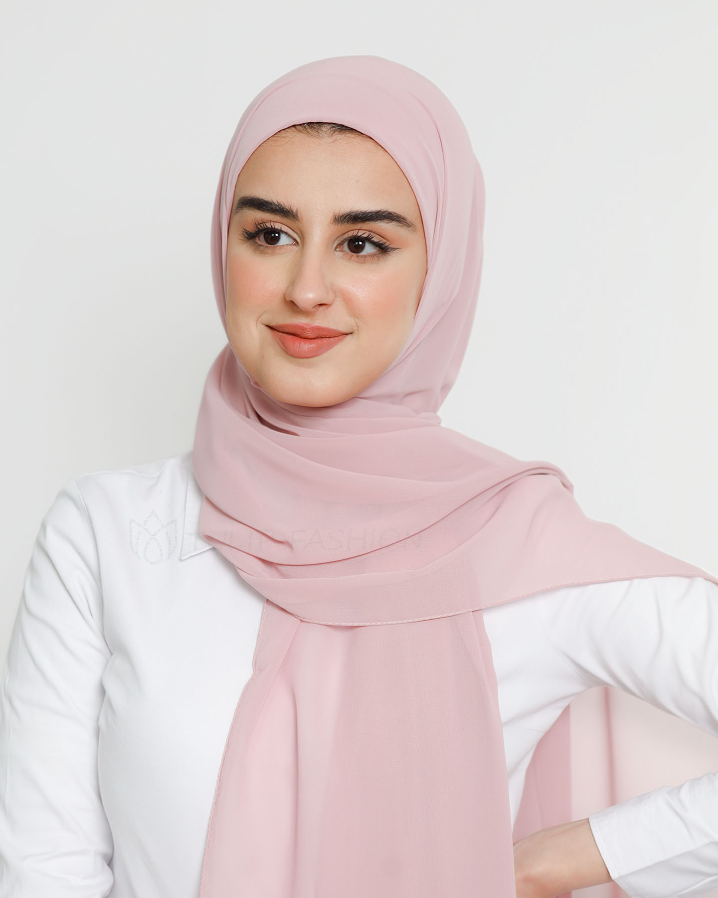 Hijab - Instant Chiffon Med Cap - Puderrosa