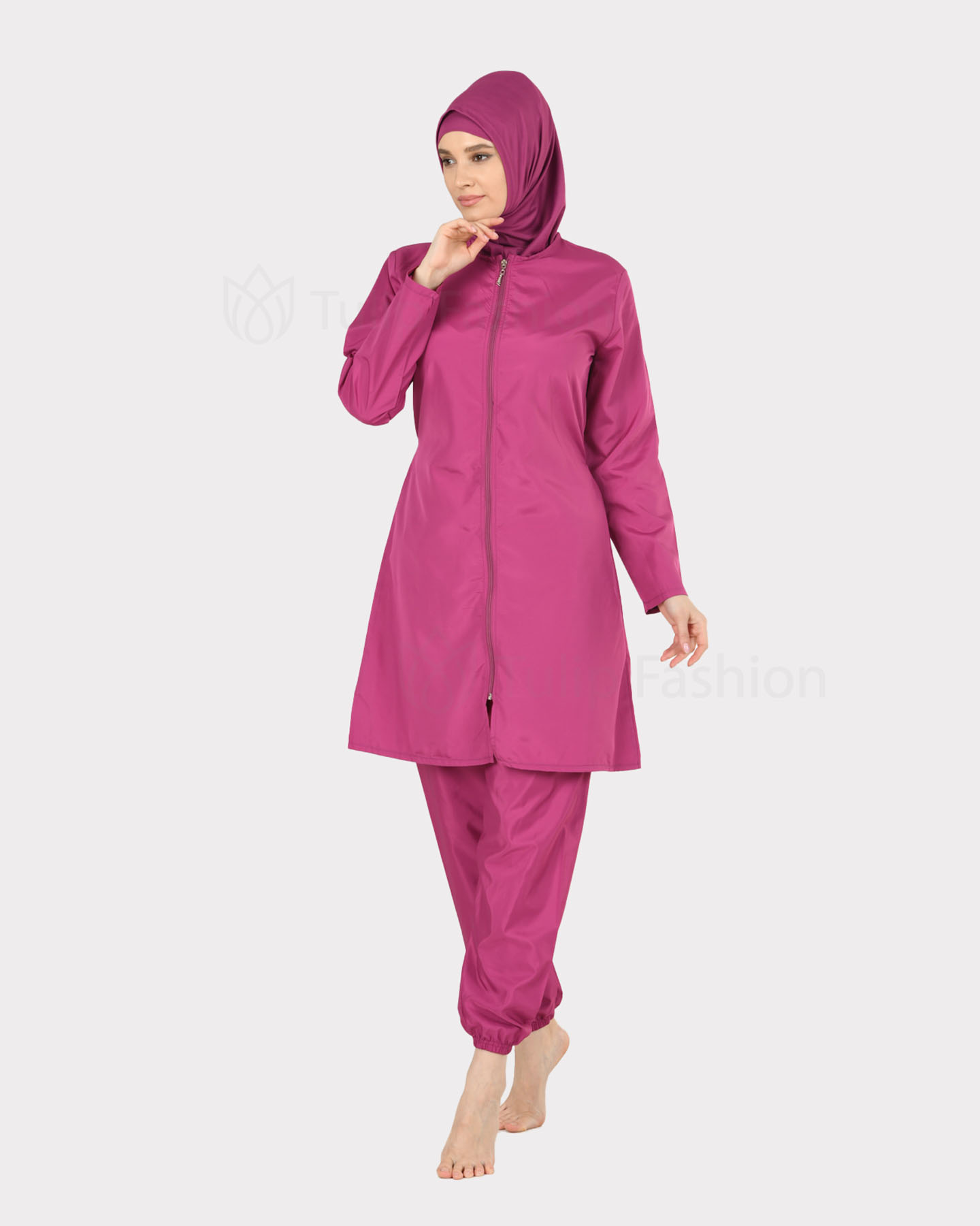 Muslimsk baddräkt med hijab - Rosa