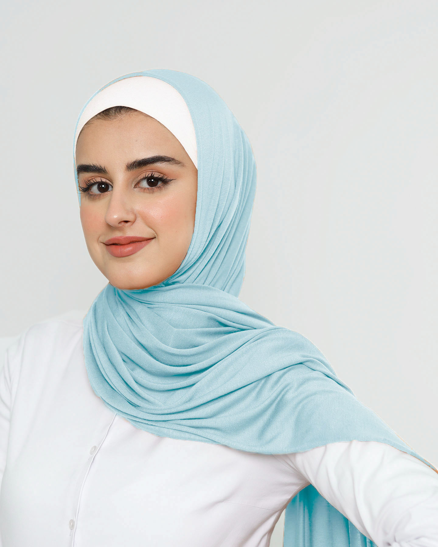Hijab - Stretch Jersey - Baby Blå