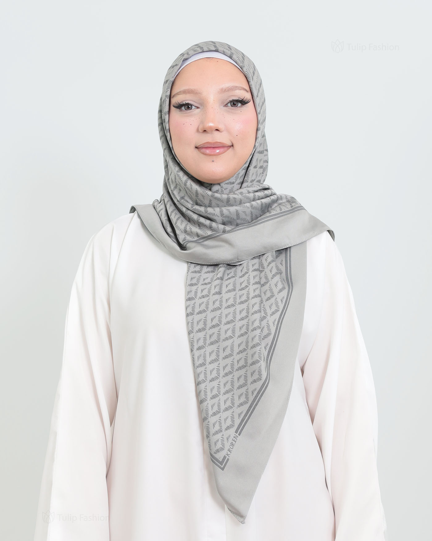 Hijab - Square Viskon 120 cm - Grå