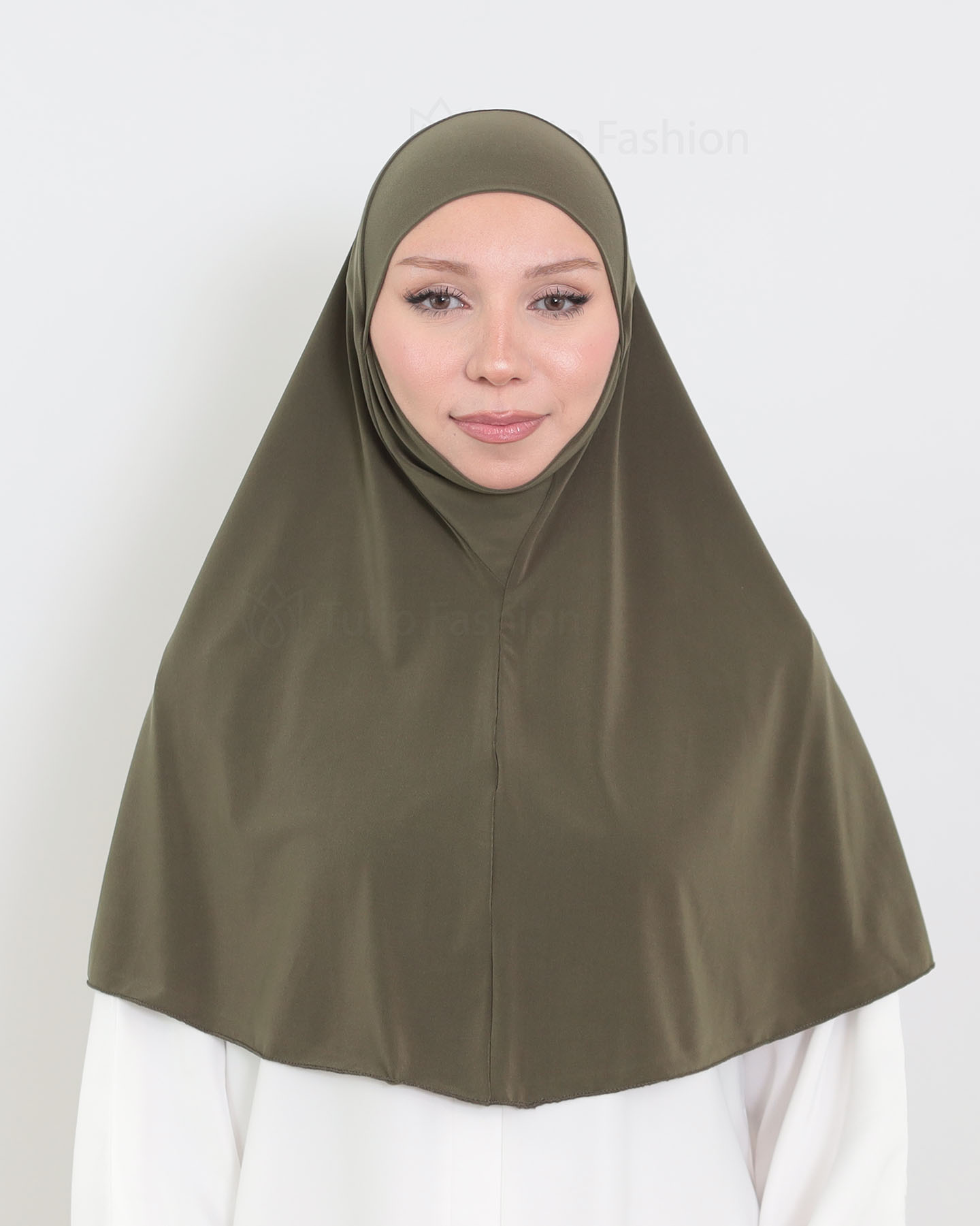 Hijab - Al Amira X-Large Lycra - Olivgrön