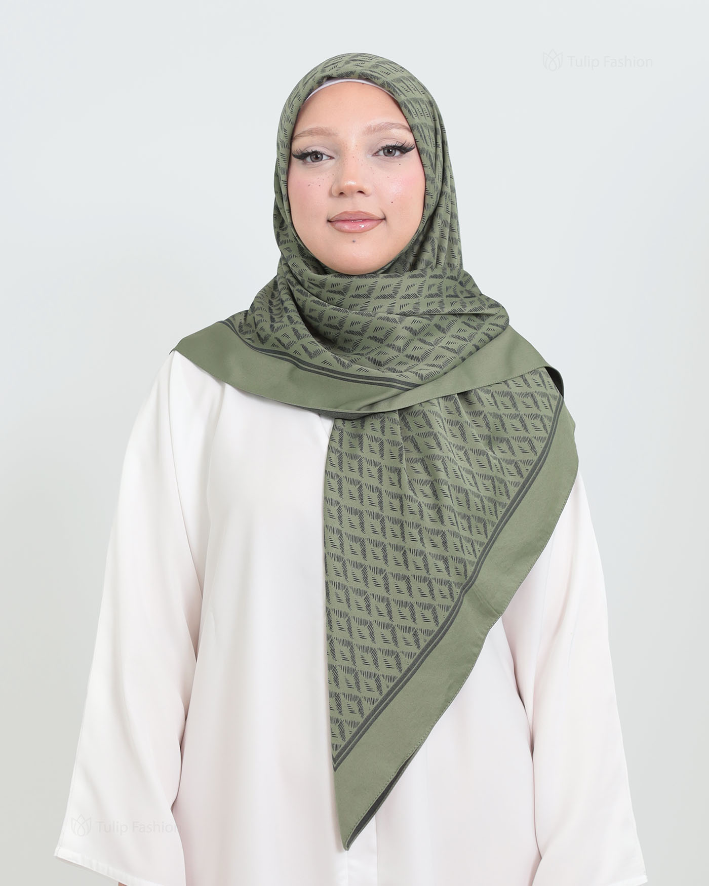 Hijab - Square Viskon 120 cm - Grön