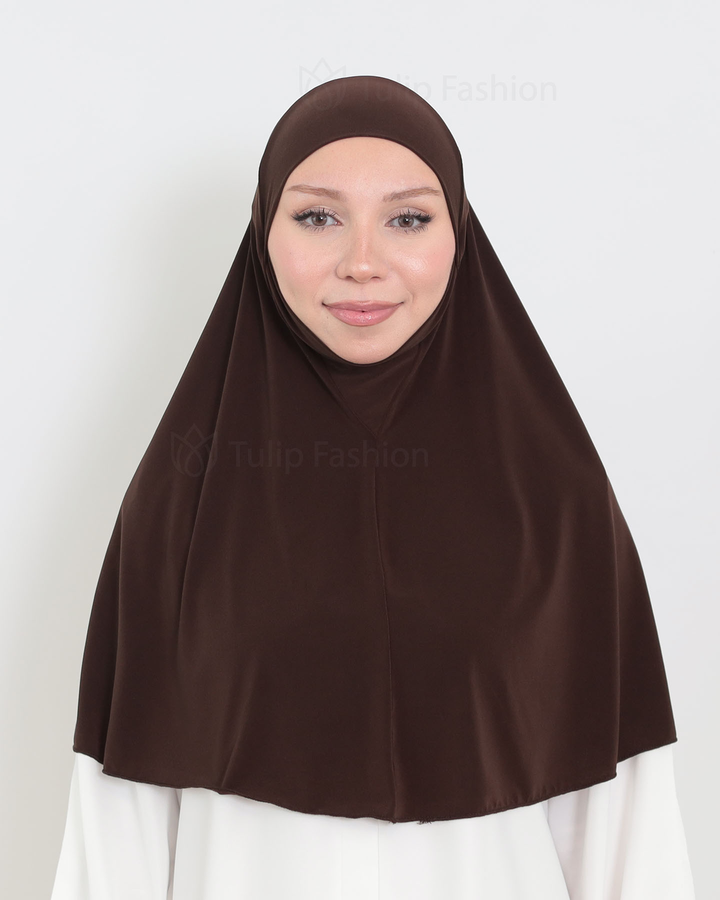 Hijab - Al Amira X-Large Lycra - Mörkbrun