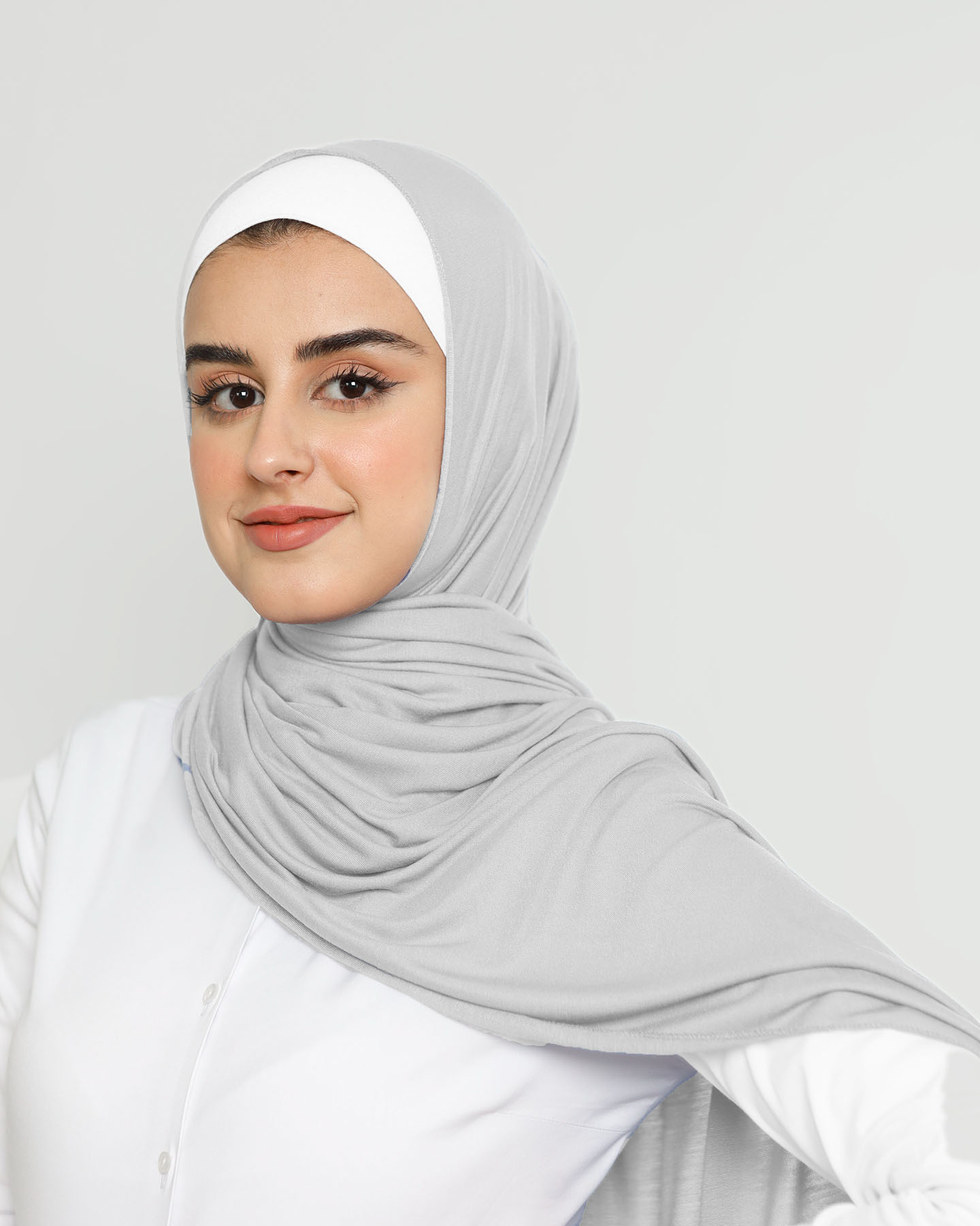 Hijab - Stretch Jersey - Ljusgrå