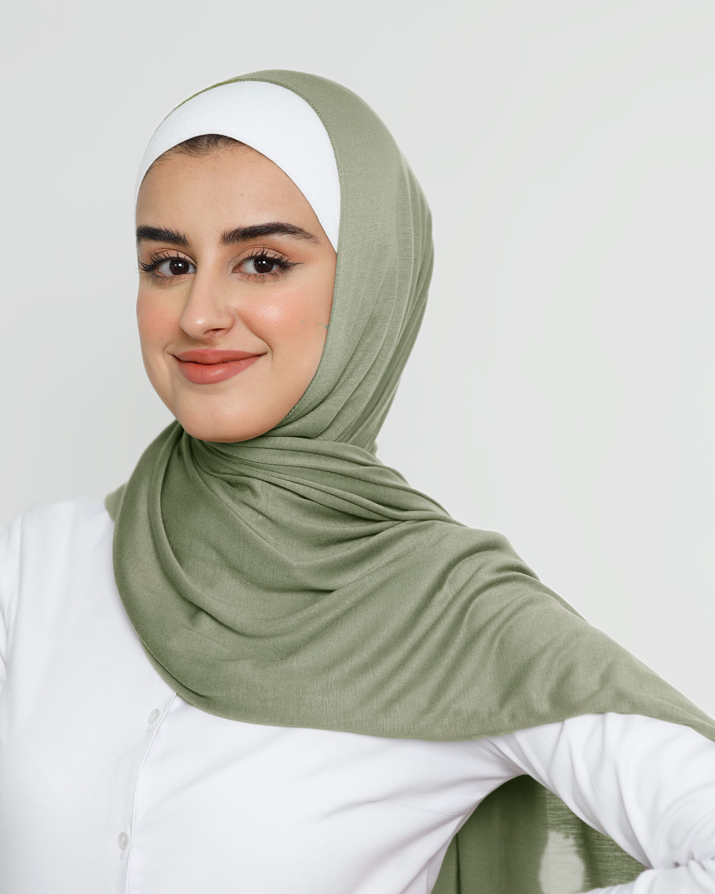 Hijab - Stretch Jersey - Pistaschgrön