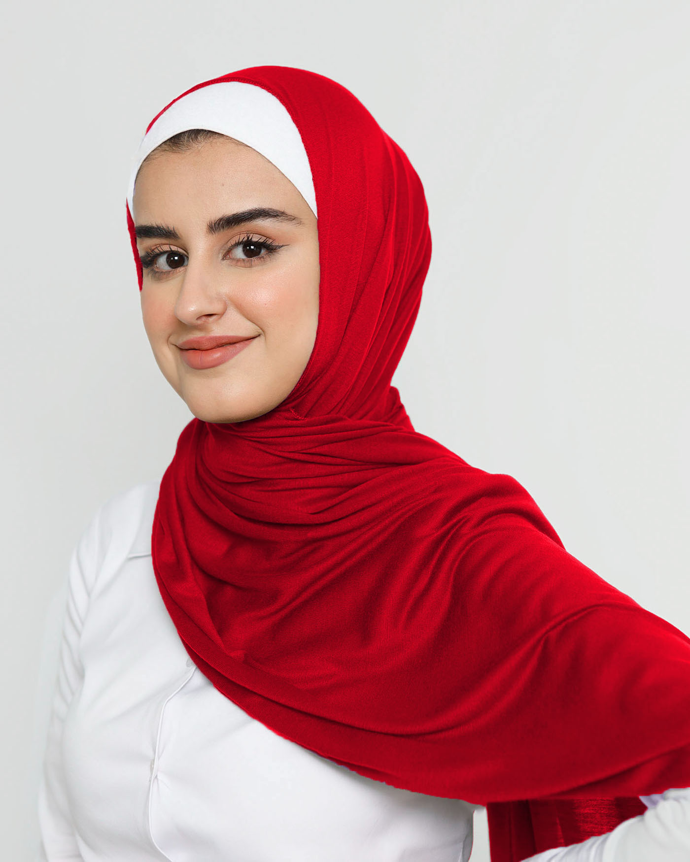 Hijab - Stretch Jersey - Röd