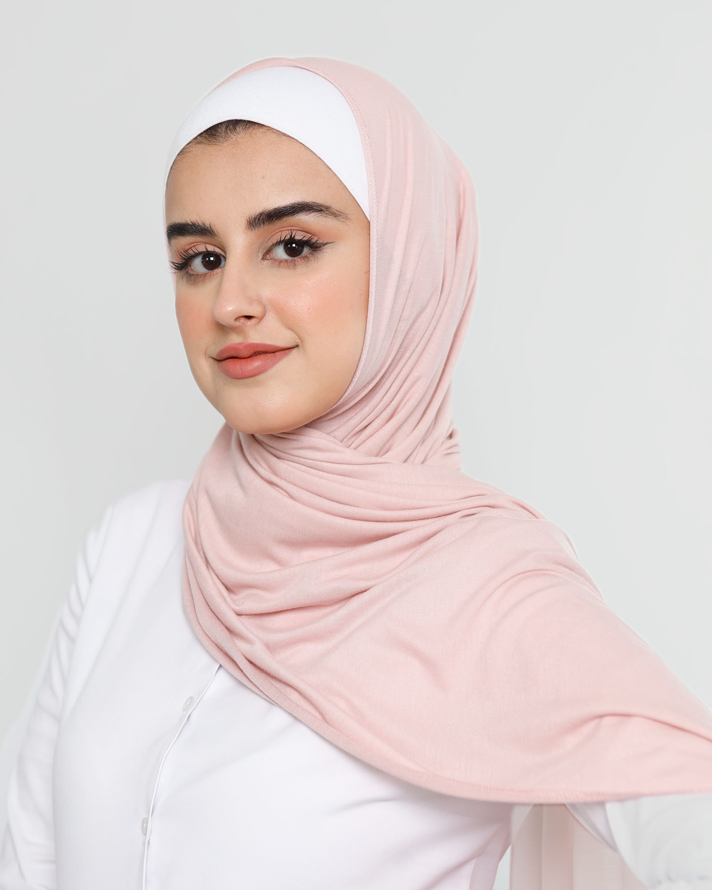 Hijab - Stretch Jersey - Puderrosa