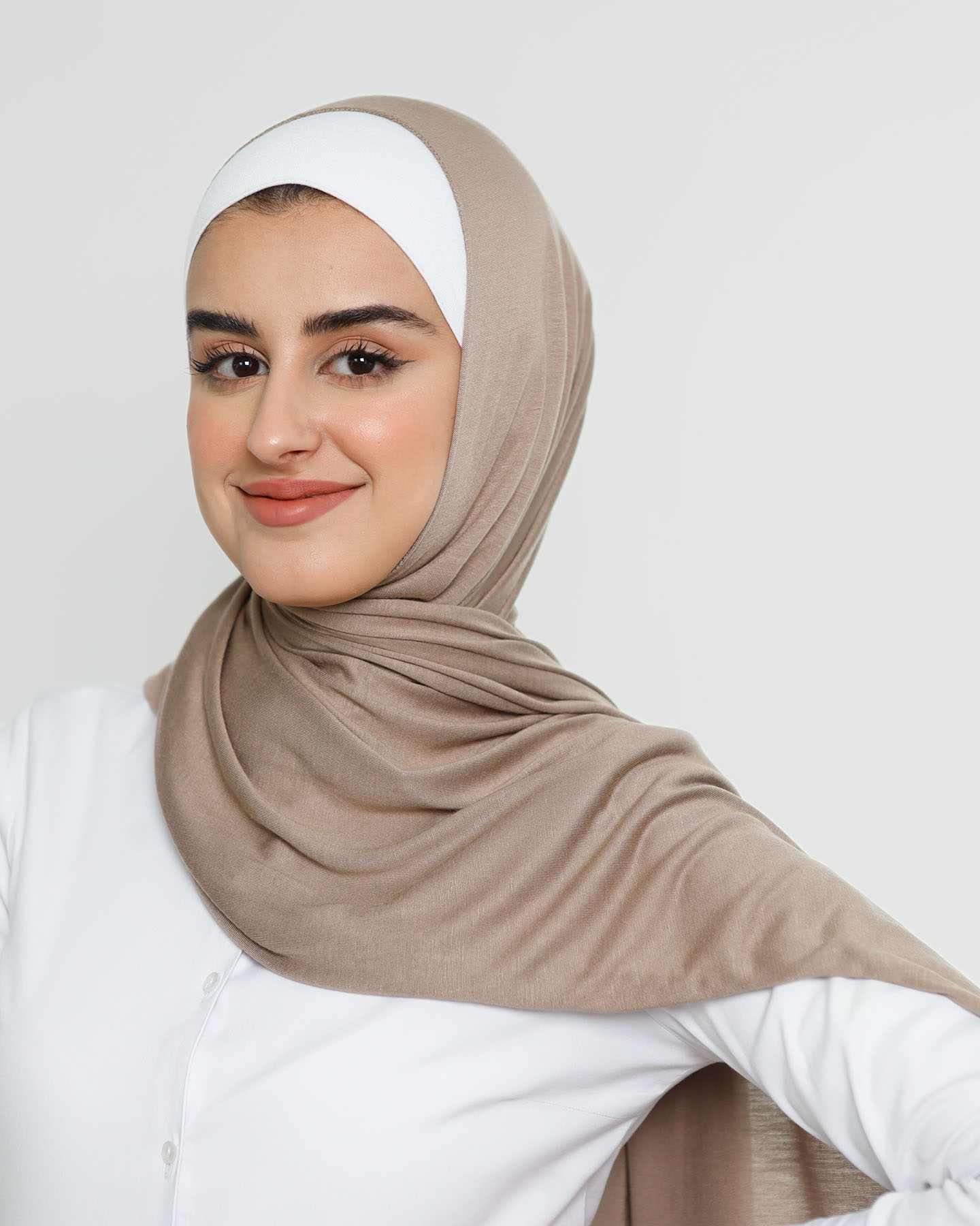 Hijab - Stretch Jersey - Brunt socker